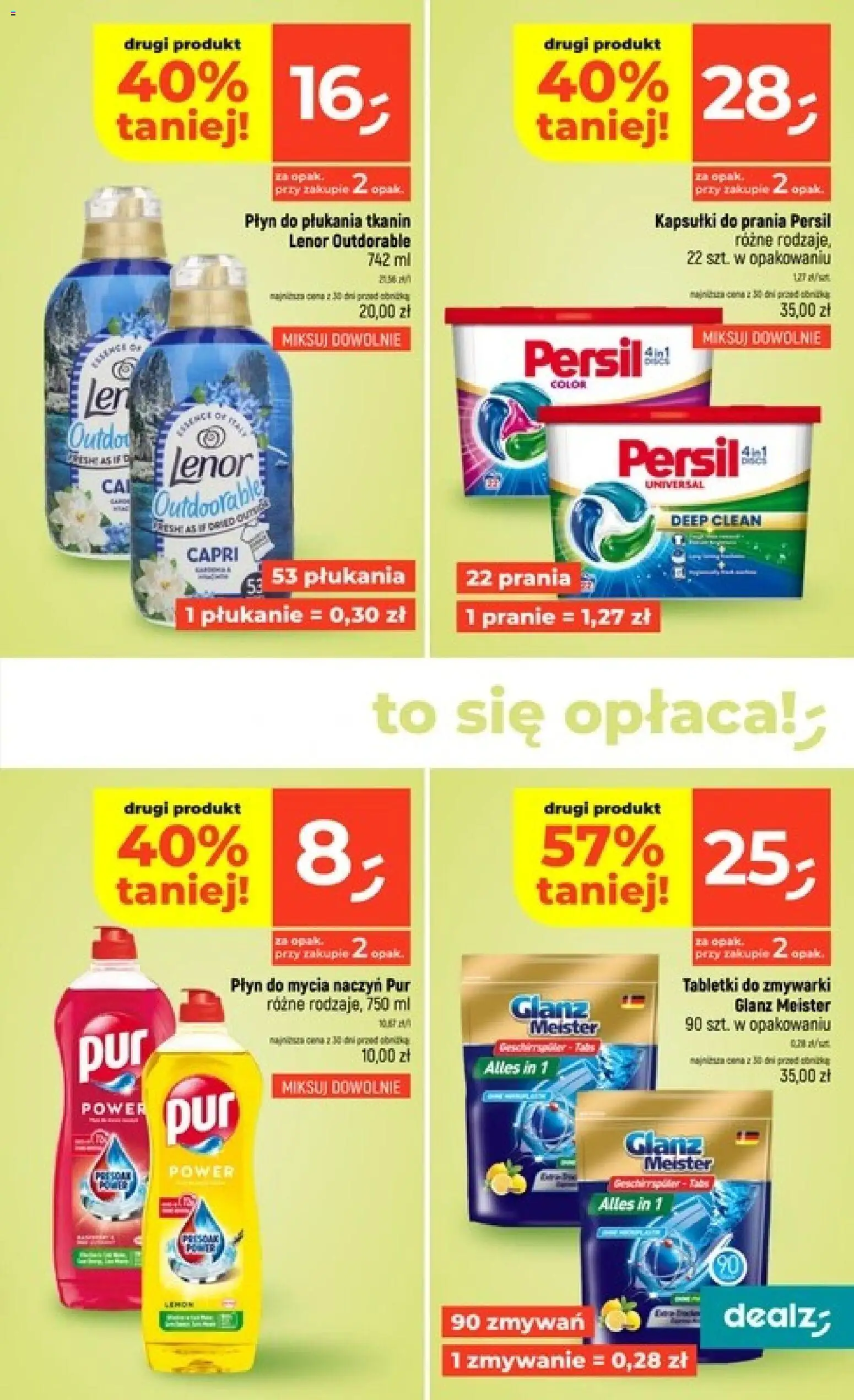 Dealz gazetka od 16.07.2026 | Strona: 39 | Produkty: Persil, Kapsułki do prania, Tabletki do zmywarki, Płyn do mycia naczyń