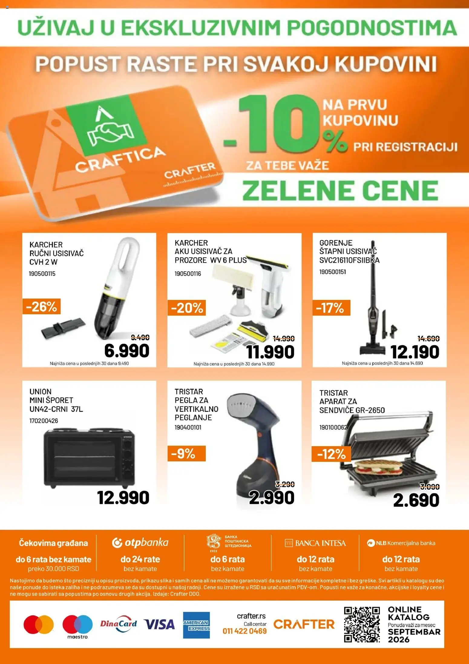 Crafter katalog - važi od 02.09.2026 | Strana: 12 | Proizvode: Usisivač, Pegla, Sto, Ručni usisivač