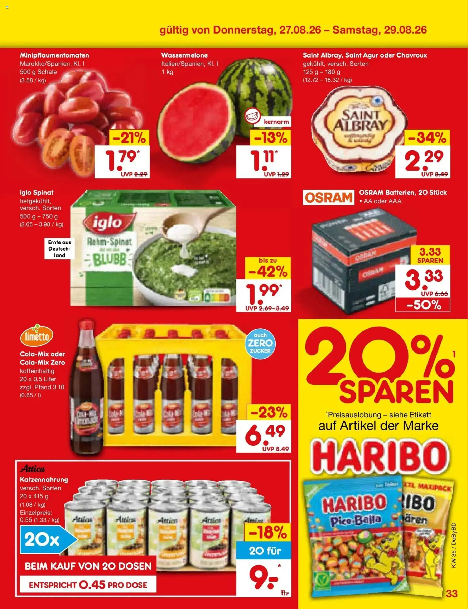 Netto Marken-Discount Prospekt Buttenwiesen – gültig ab 24.08.2026 | Seite: 47 | Produkte: Haribo, Iglo, Zucker, Wassermelone