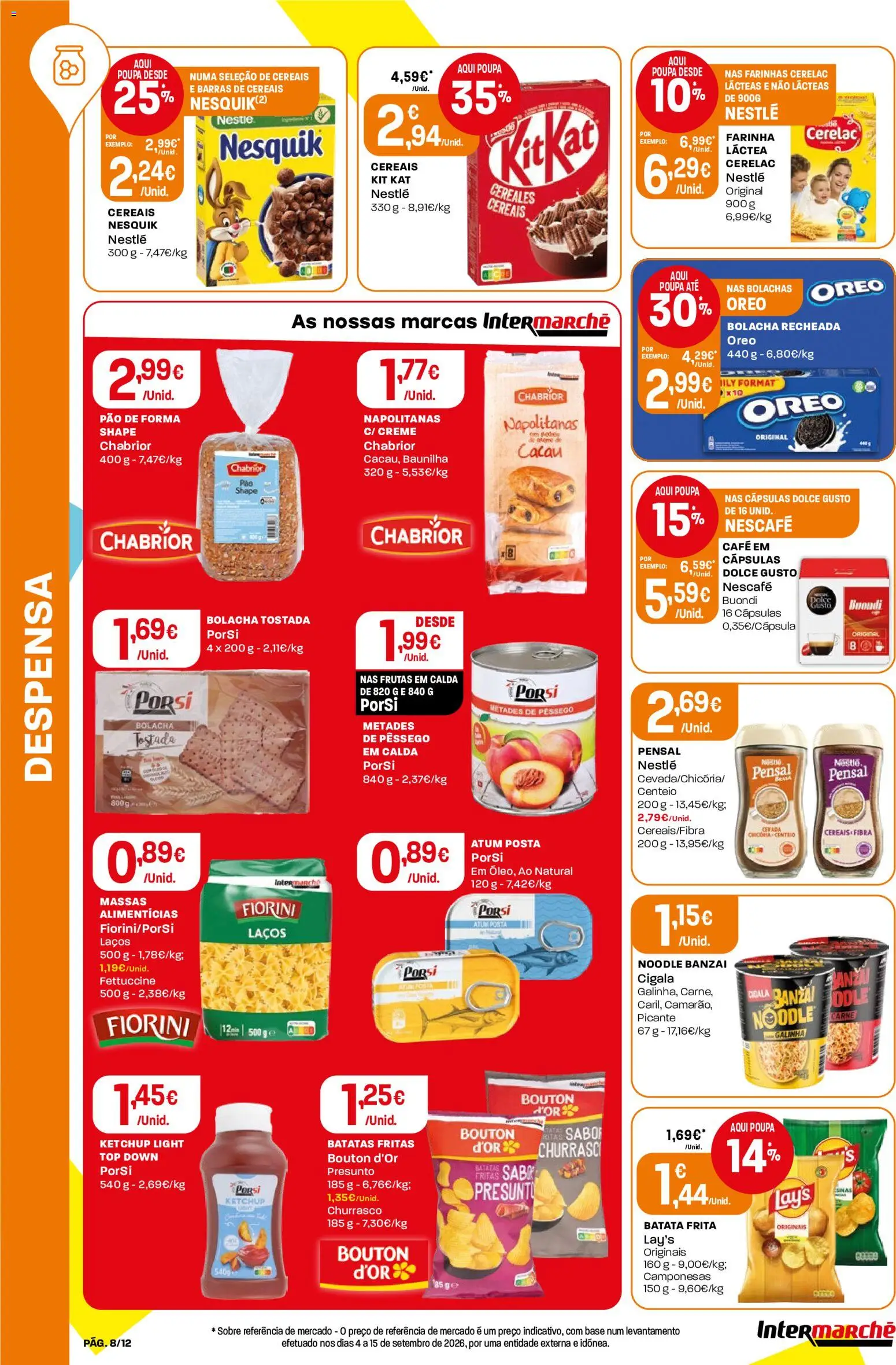 Intermarché folheto Mini │ válido de 15/10/2026 | Página: 8 | Produtos: Batata, Base, Cápsulas, Pão