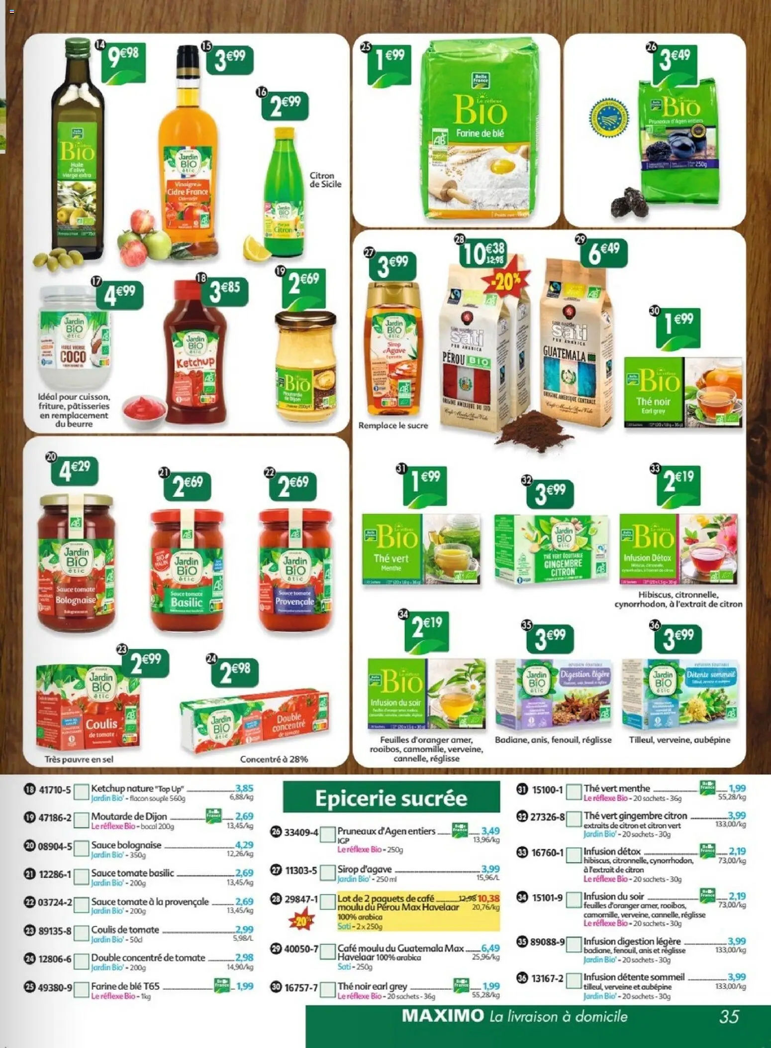{H1} | Page: 35 | Produits: Citron vert, Tomate, Concentré de tomate, Agave