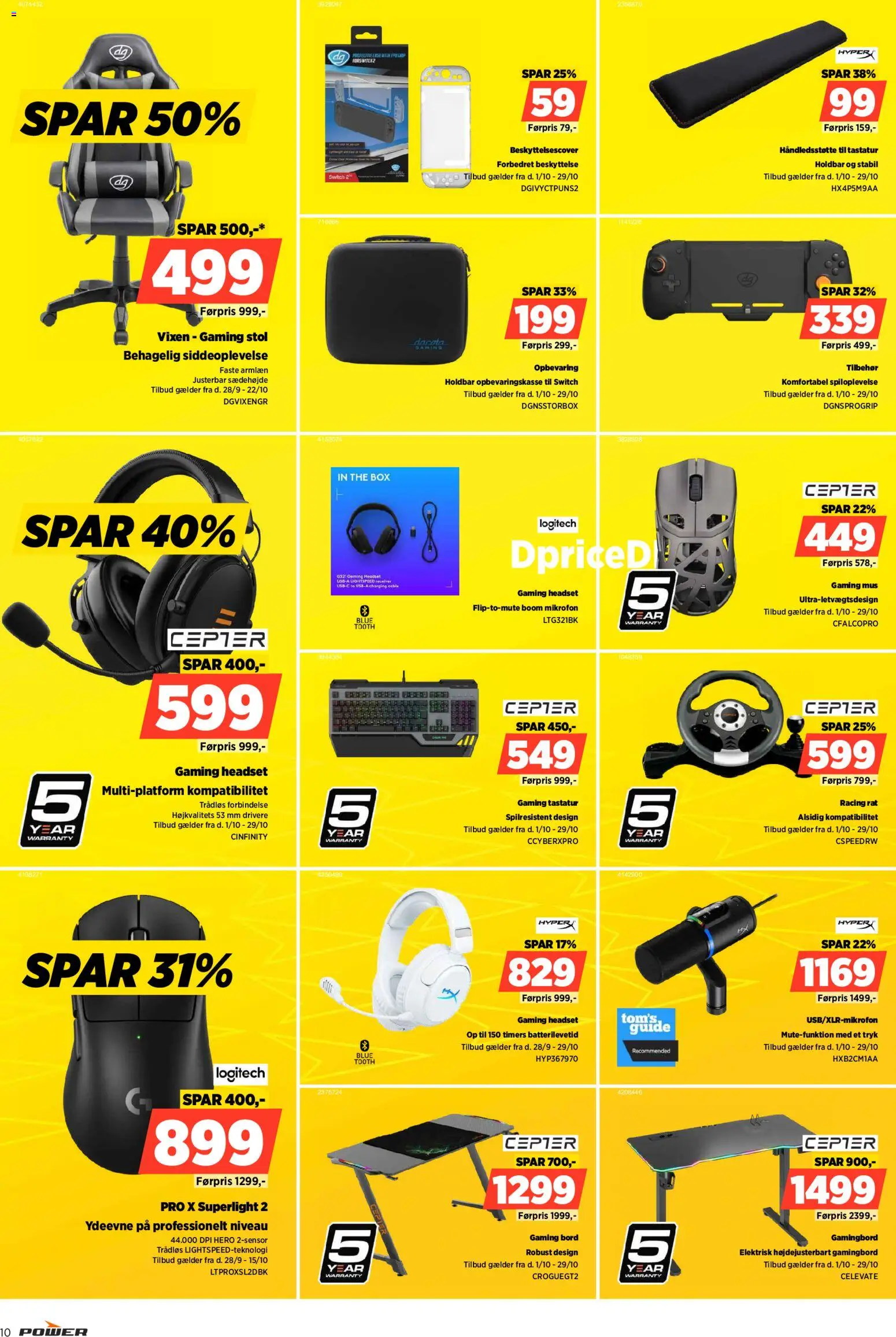 Power tilbudsavis – gyldig fra 09/10/2026 | Side: 10 | Produkter: Stol, Mus, Gaming mus, Mikrofon