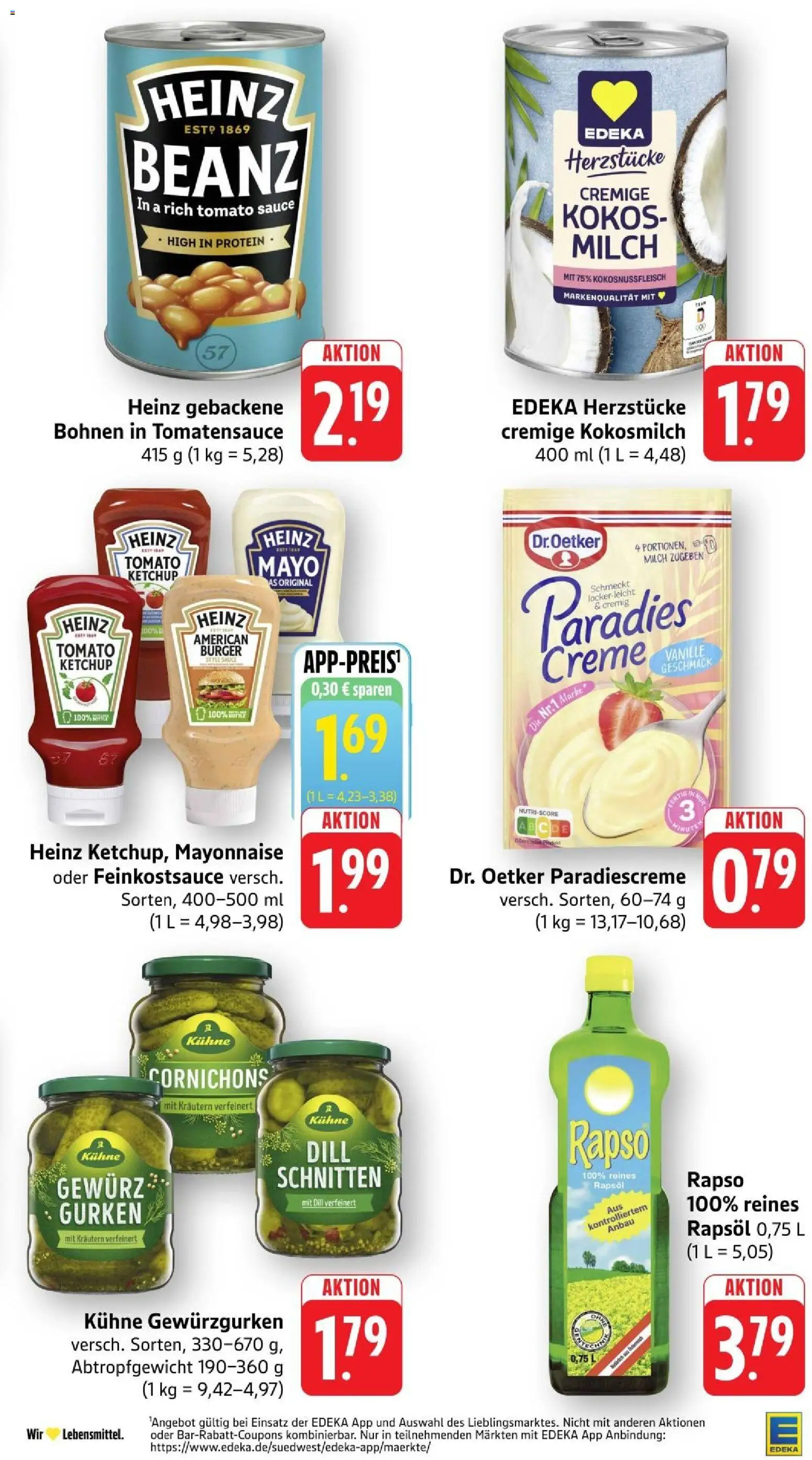 Edeka Prospekt Stuttgart – gültig ab 10.08.2026 | Seite: 23 | Produkte: Creme, Vanille, Ketchup, Rapso rapsol