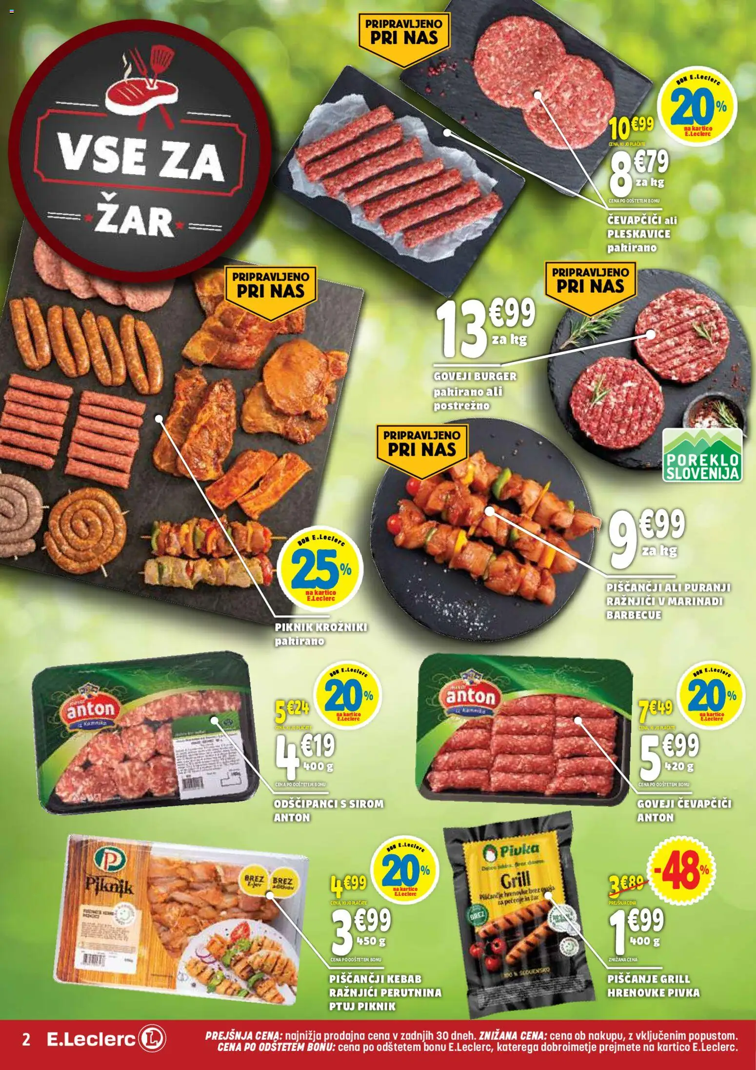 Novi E.leclerc katalog ponudbe – veljaven od 27.05.2026 | Stran: 2 | Izdelki: Hrenovke, Čevapčiči, Ražnjiči, Grill