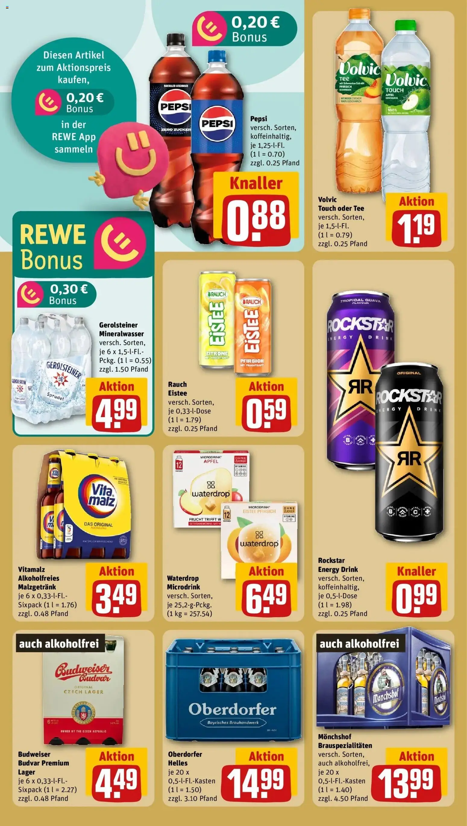 Rewe Prospekt Bönnigheim – gültig ab 08.06.2026 | Seite: 18 | Produkte: Rockstar, Zitrone, Pfirsich, Fruchtsaft