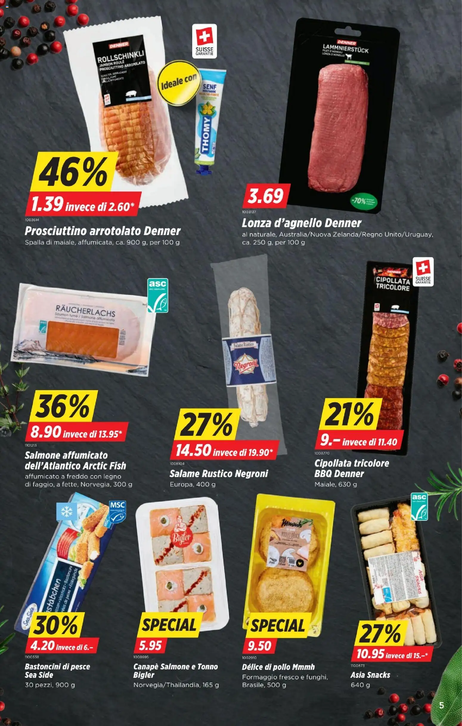 Denner aktionen IT – gültig ab 08.10.2026 | Seite: 5 | Produkte: Snacks, Räucherlachs