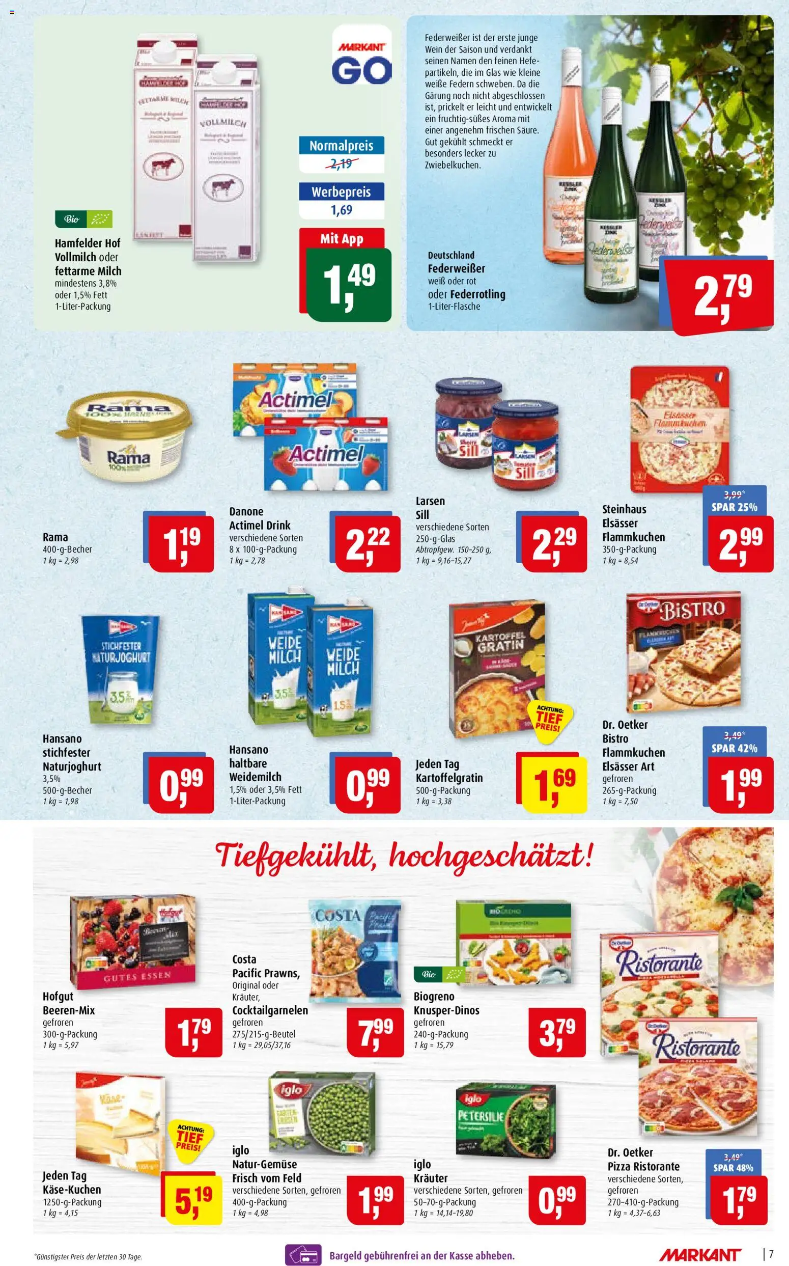 Markant Prospekt – gültig ab 07.09.2026 | Seite: 7 | Produkte: Ristorante, Actimel, Iglo, Pizza