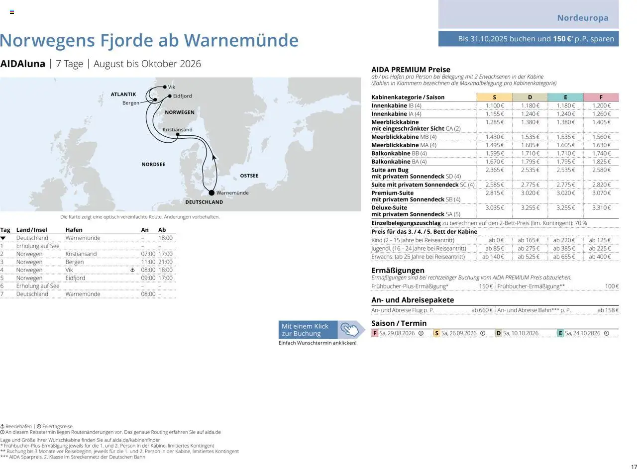 Aida Sommer 2026 – gültig ab 01.03.2026 | Seite: 17 | Produkte: Bett