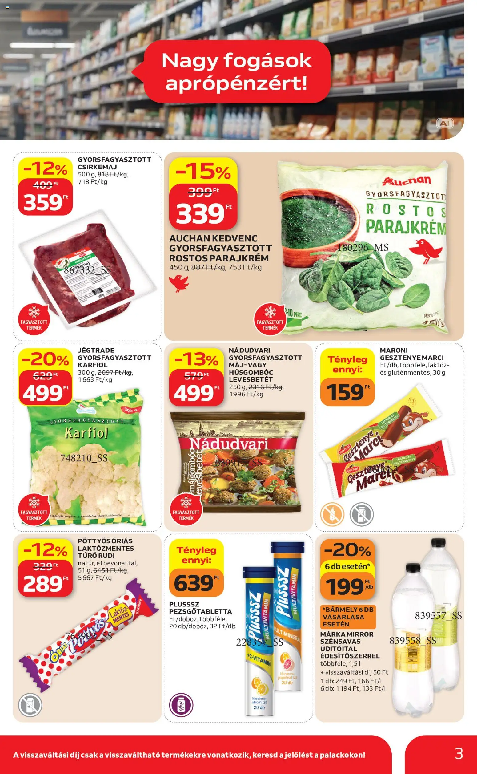 Auchan akciós ujság - amely érvényes a következő dátumtól: 2026.10.29. | Oldal: 3 | Termékek: Túró, Grapefruit, Gesztenye, Citrom