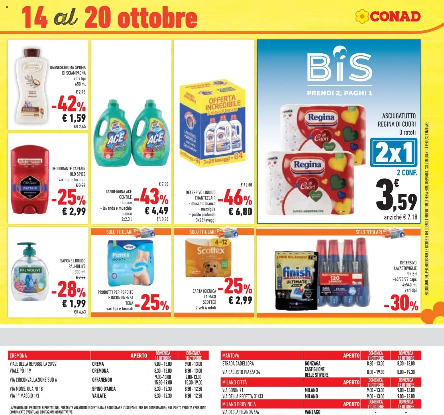 Volantino Conad del 07/10/2026 | Pagina: 55 | Prodotti: Crema, Carta igienica, Lavastoviglie, Lavanda