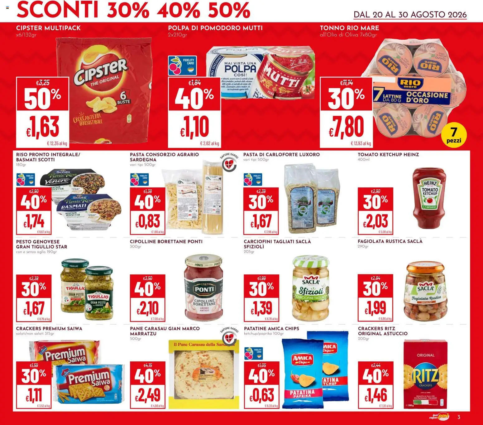 Volantino Pan del 20/08/2026 | Pagina: 3 | Prodotti: Pane, Cereali, Pomodoro, Astuccio