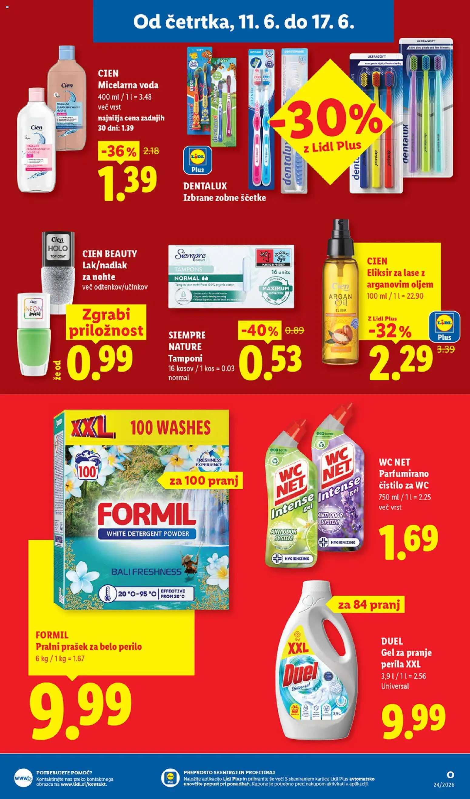 Novi Lidl katalog ponudbe – veljaven od 11.06.2026 | Stran: 29 | Izdelki: Prašek, Kos, Micelarna voda, Detergent