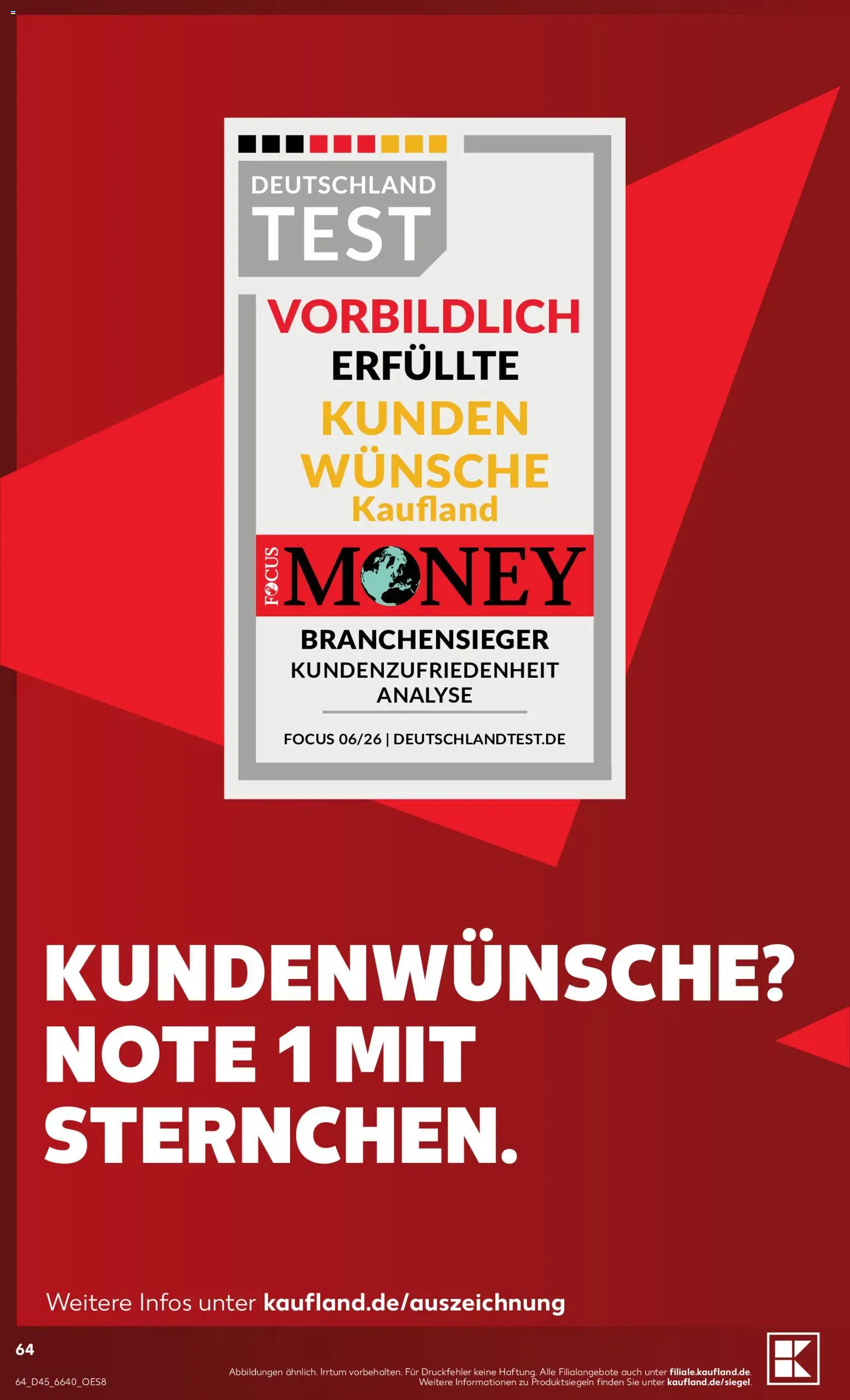 Kaufland Německo leták od 02.11.2026 | Strana: 64 | Produkty: Test