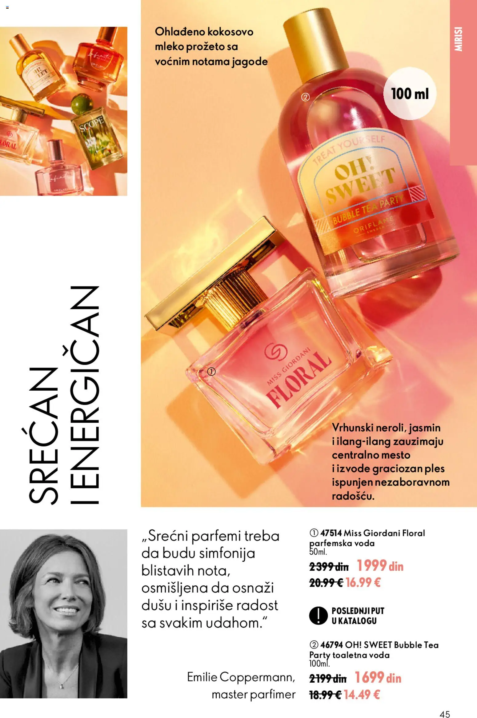 Oriflame katalog - važi od 26.08.2026 | Strana: 45 | Proizvode: Jagode, Kokosovo mleko, Voda, Parfemi