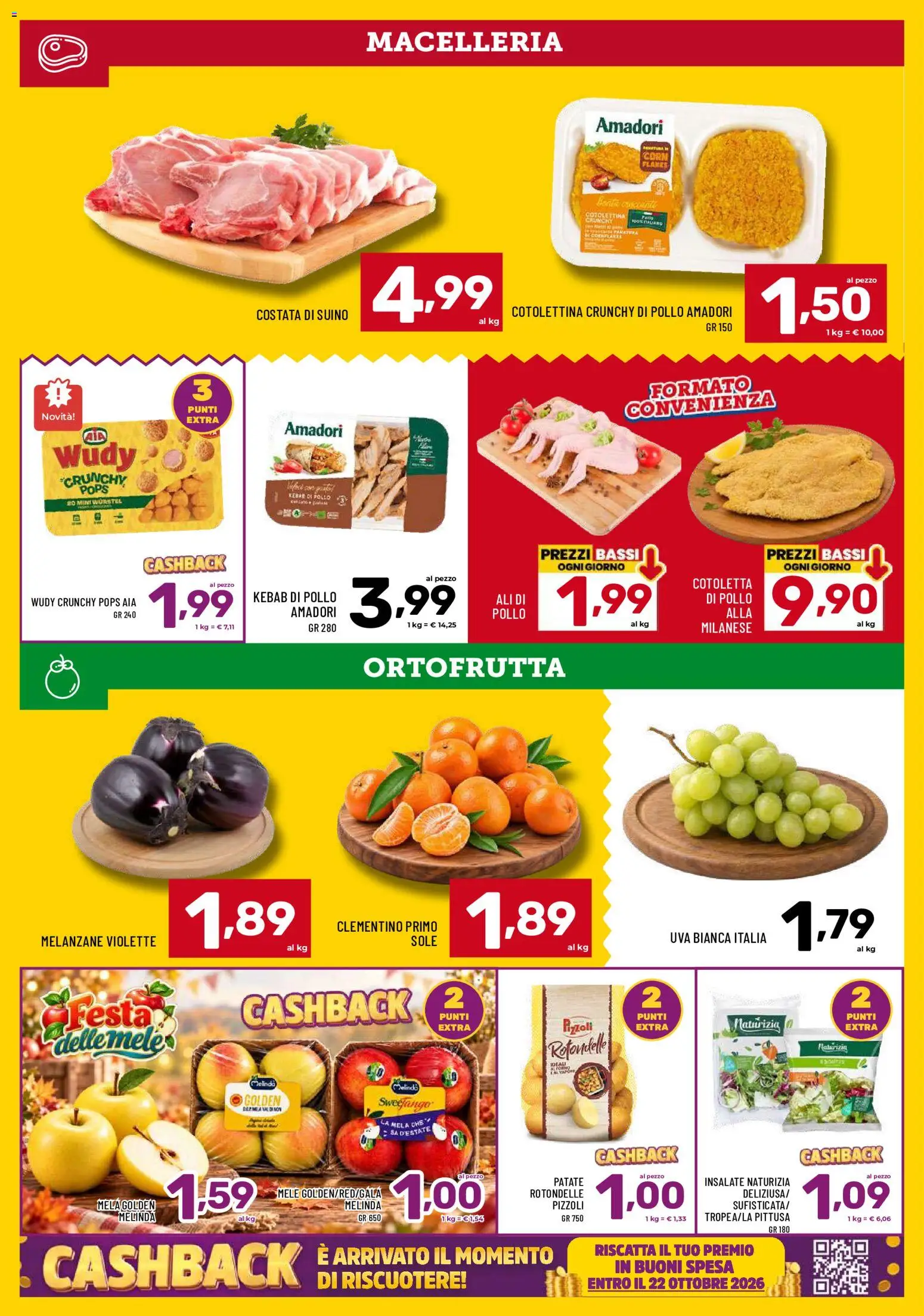 Volantino Il Centesimo del 13/10/2026 | Pagina: 4 | Prodotti: Patate, Suino, Wurstel, Melanzane