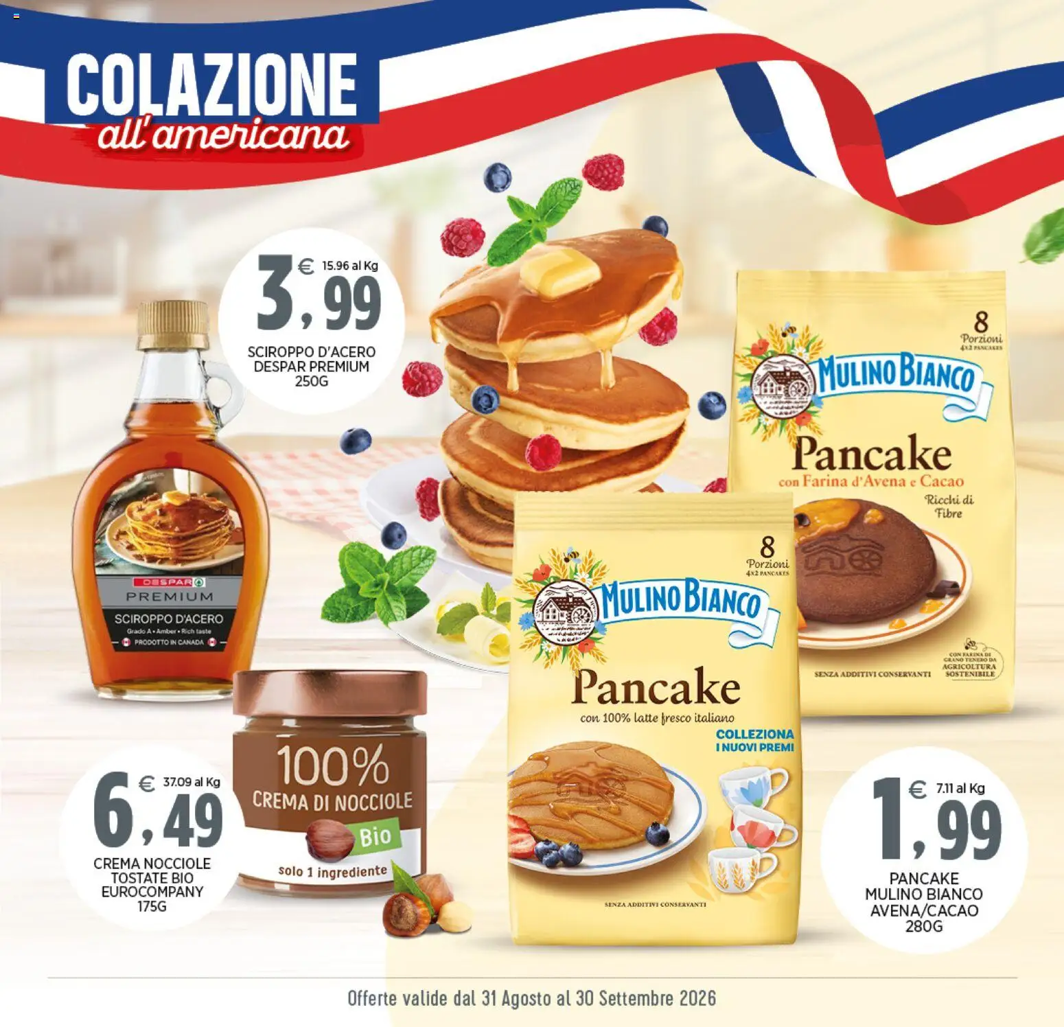 Volantino Interspar del 31/08/2026 | Pagina: 5 | Prodotti: Crema, Farina, Sciroppo, Sciroppo d'acero