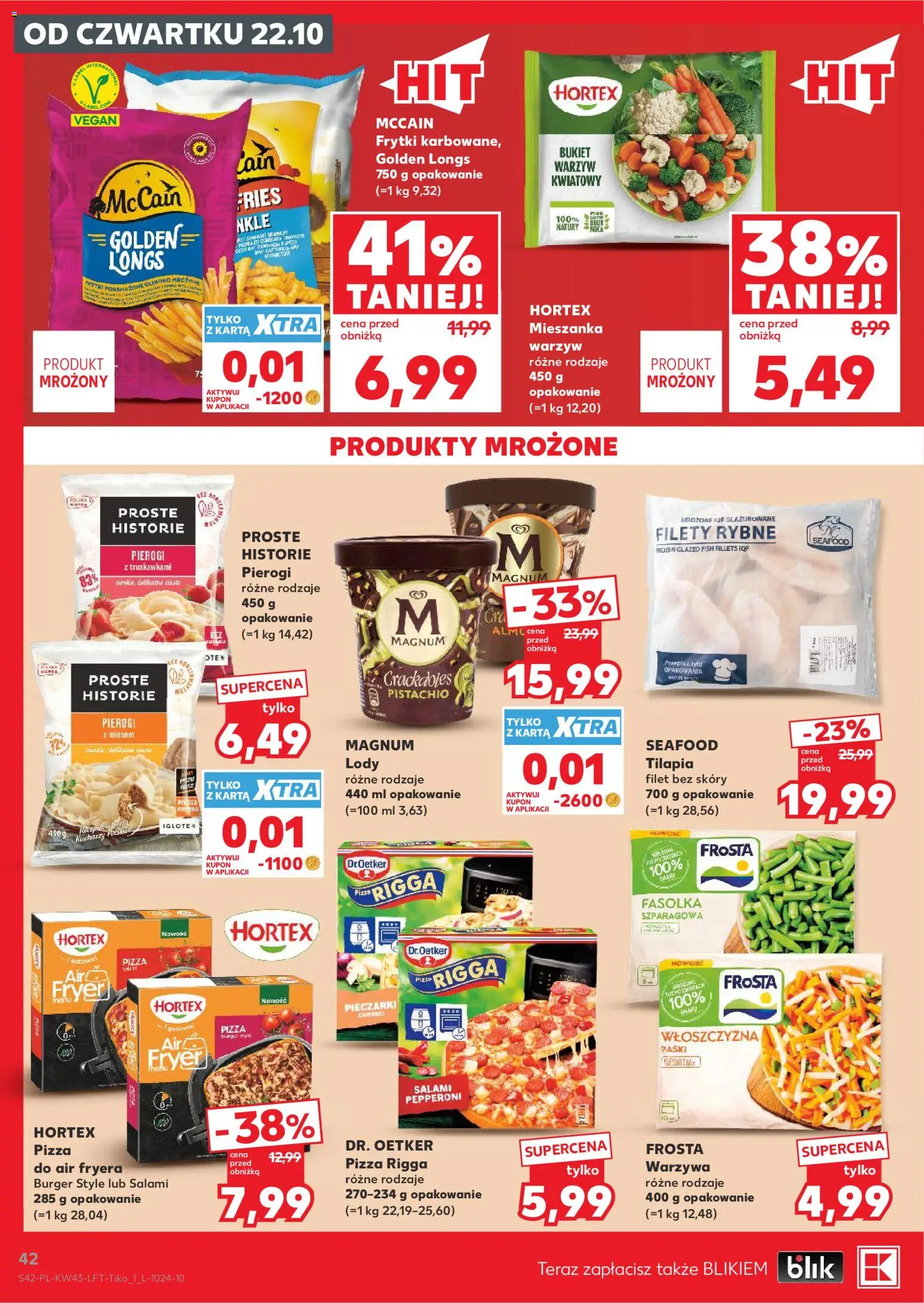 Kaufland gazetka od 22.10.2026 | Strona: 42 | Produkty: Karta, Salami pepperoni, Pizza, Frytki