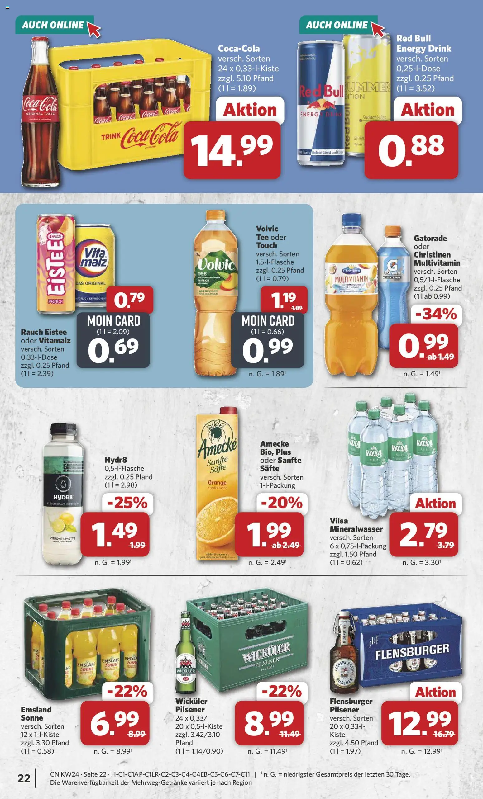 Combi Prospekt – gültig ab 08.06.2026 | Seite: 24 | Produkte: Red bull, Energy, Mineralwasser, Pfirsich