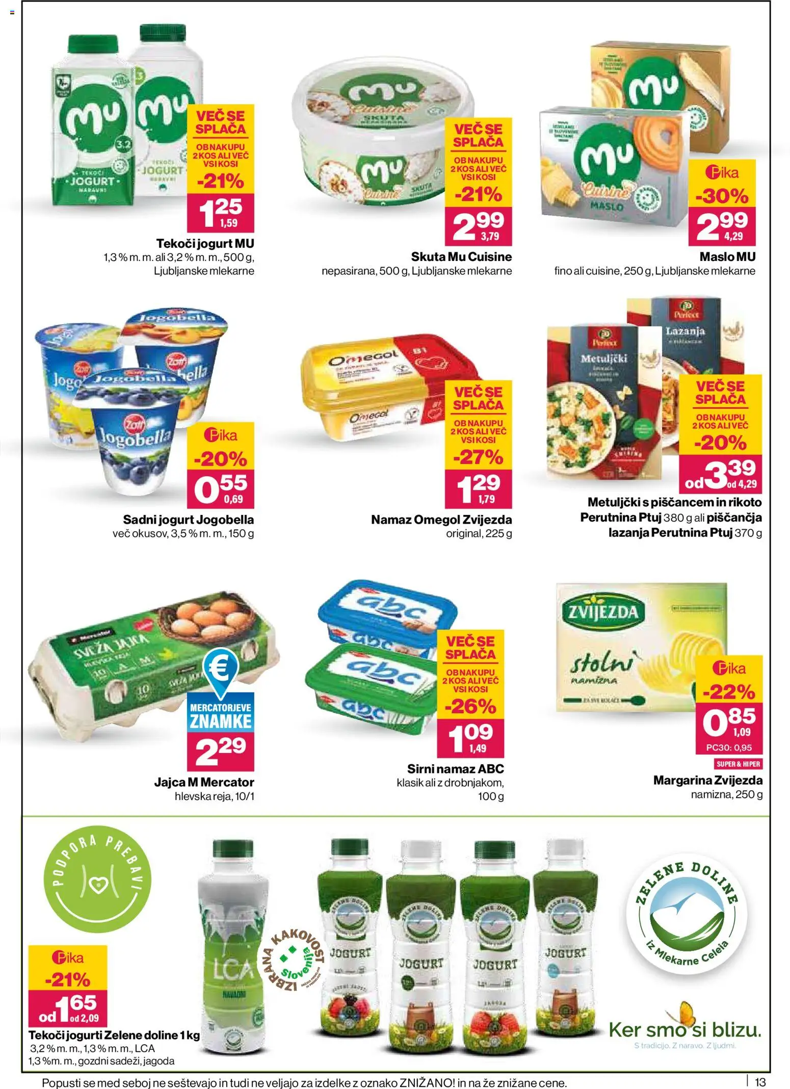 Novi Mercator katalog ponudbe – veljaven od 26.06.2026 | Stran: 13 | Izdelki: Sirni namaz, Namaz, Kos, Jajca