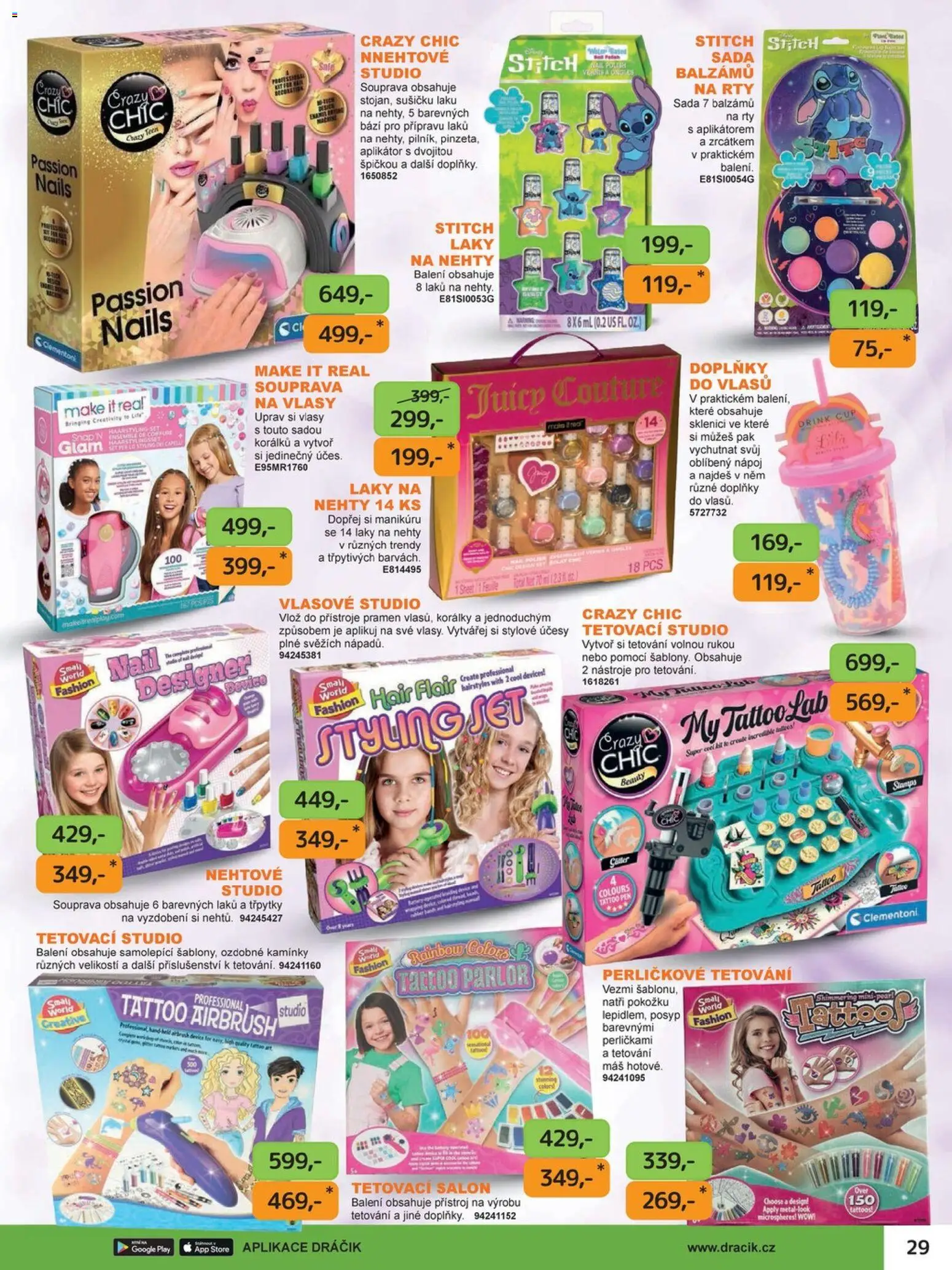 Dráčik katalog - Vánoce od 08.10.2026 | Strana: 29 | Produkty: Korálky, Laky na nehty, Mák, Stitch