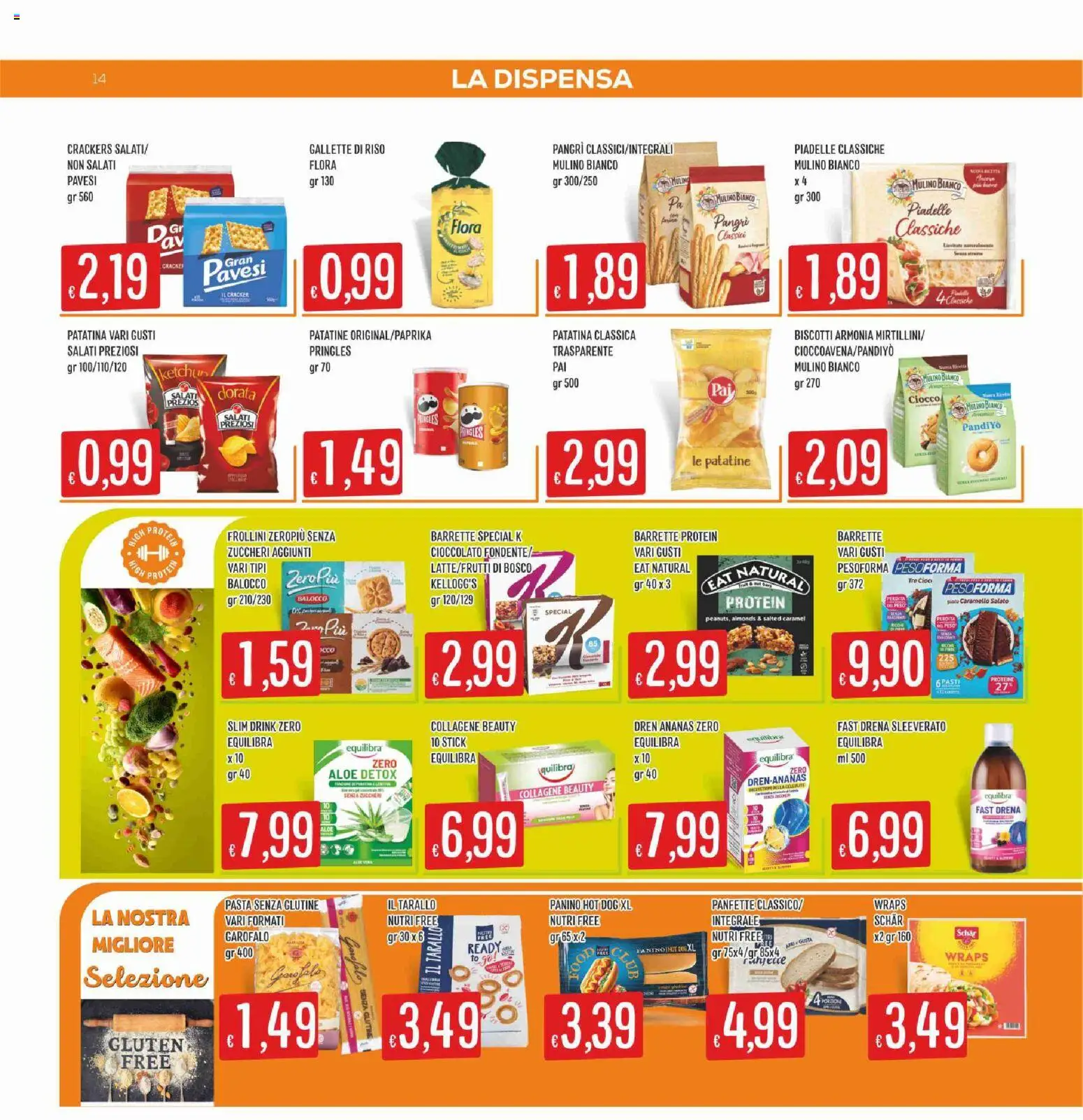 Volantino SISA del 14.05.2026 | Pagina: 14 | Prodotti: Pasta senza glutine, Cioccolato, Ananas, Frollini