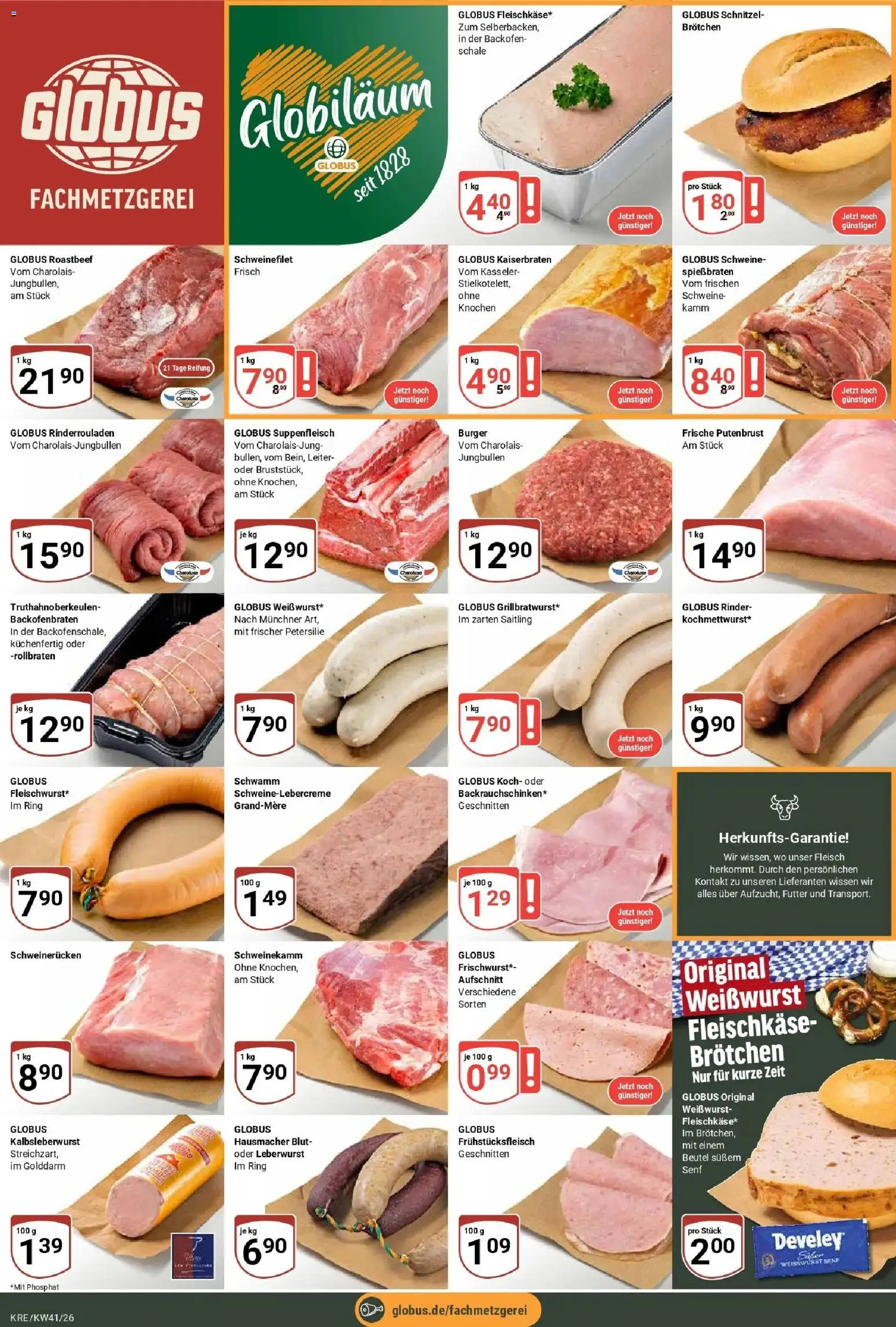 Globus Prospekt Krefeld (ab 05.10.2026) » Angebote online | Seite: 10 | Produkte: Weißwurst, Schnitzel, Schweinefilet, Schweinerucken
