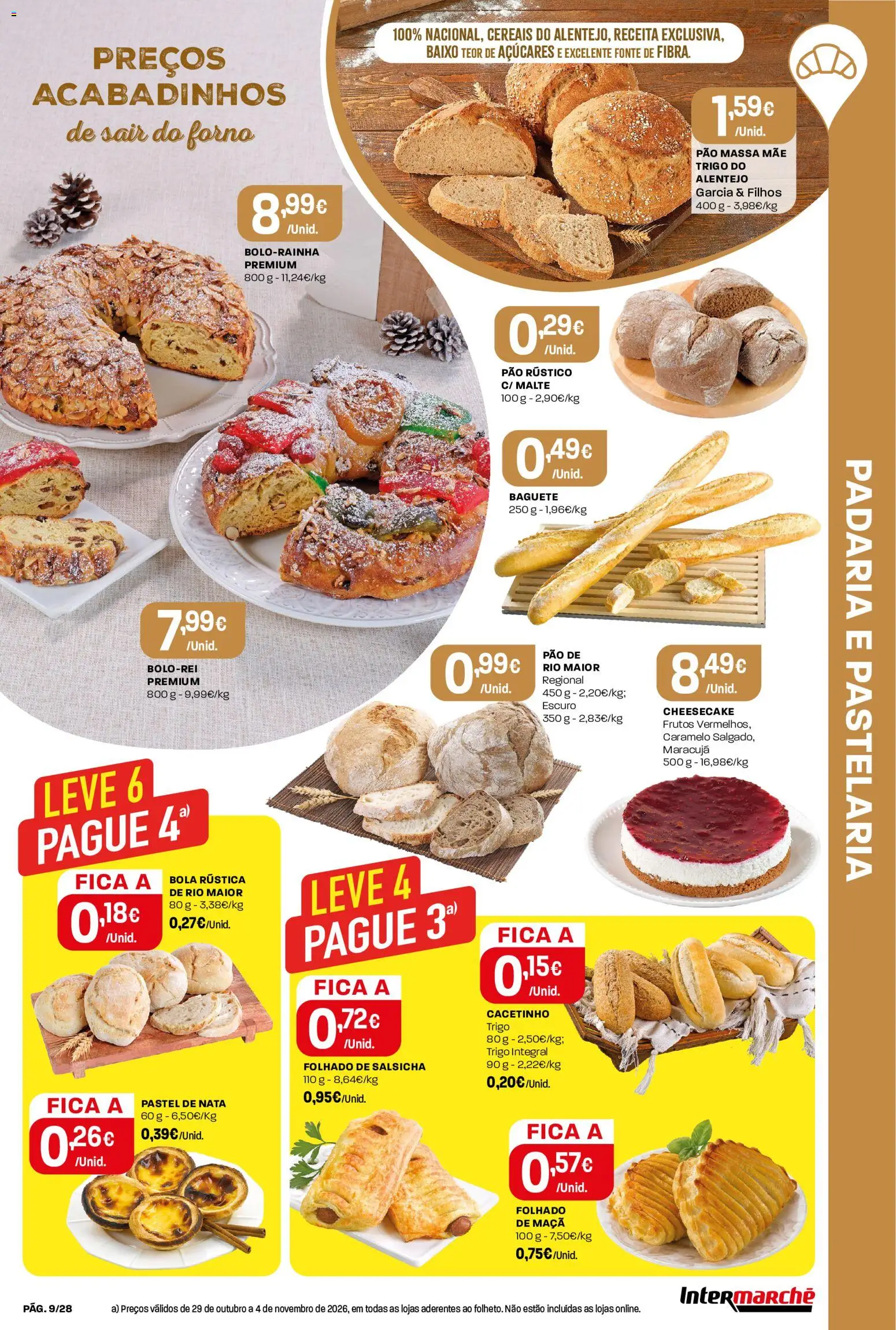 Intermarché folheto Contact │ válido de 29/10/2026 | Página: 9 | Produtos: Forno, Pão rústico, Salsicha, Pão