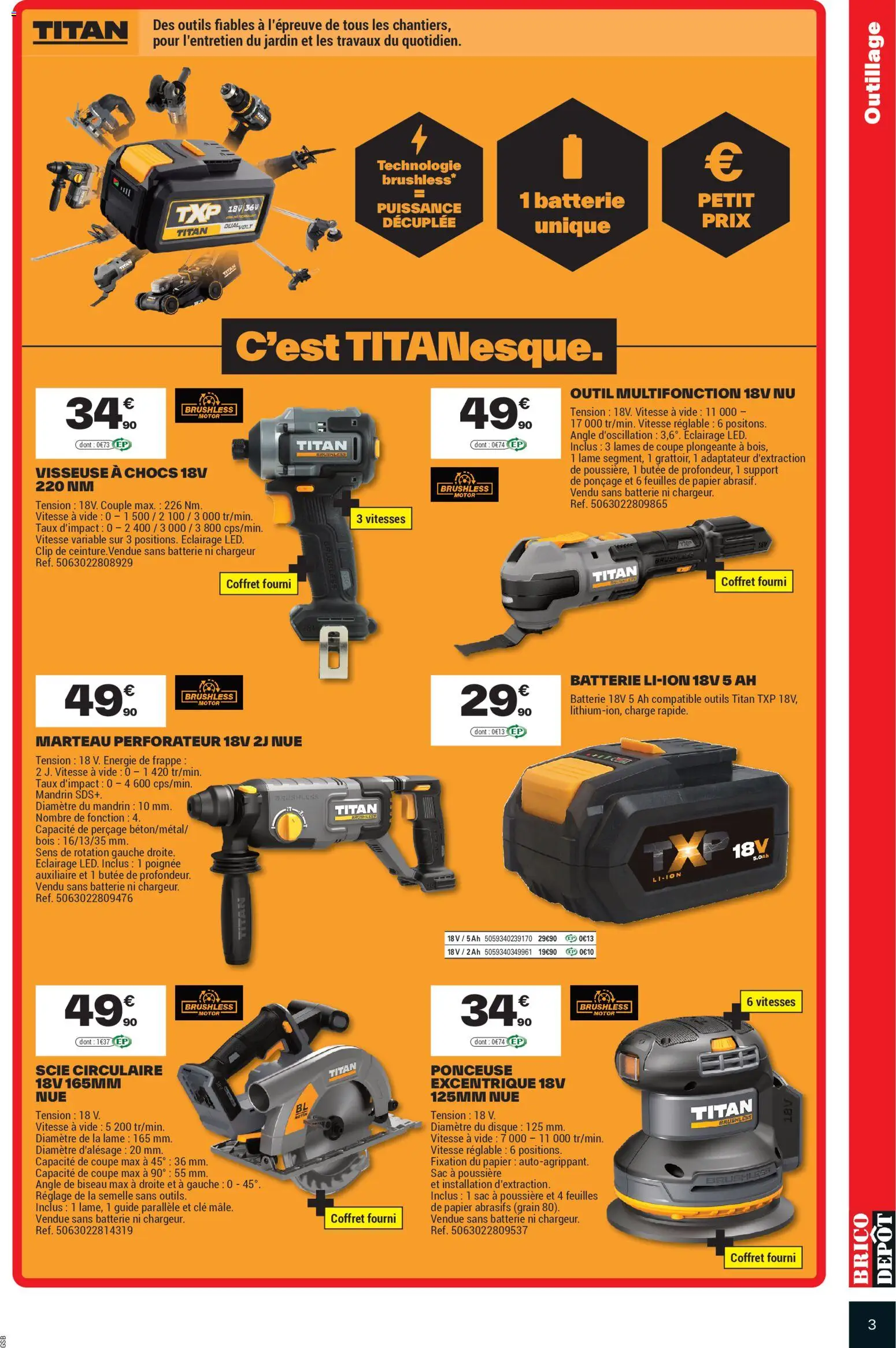 {H1} | Page: 3 | Produits: Adaptateur, Clé, Scie circulaire, Batterie