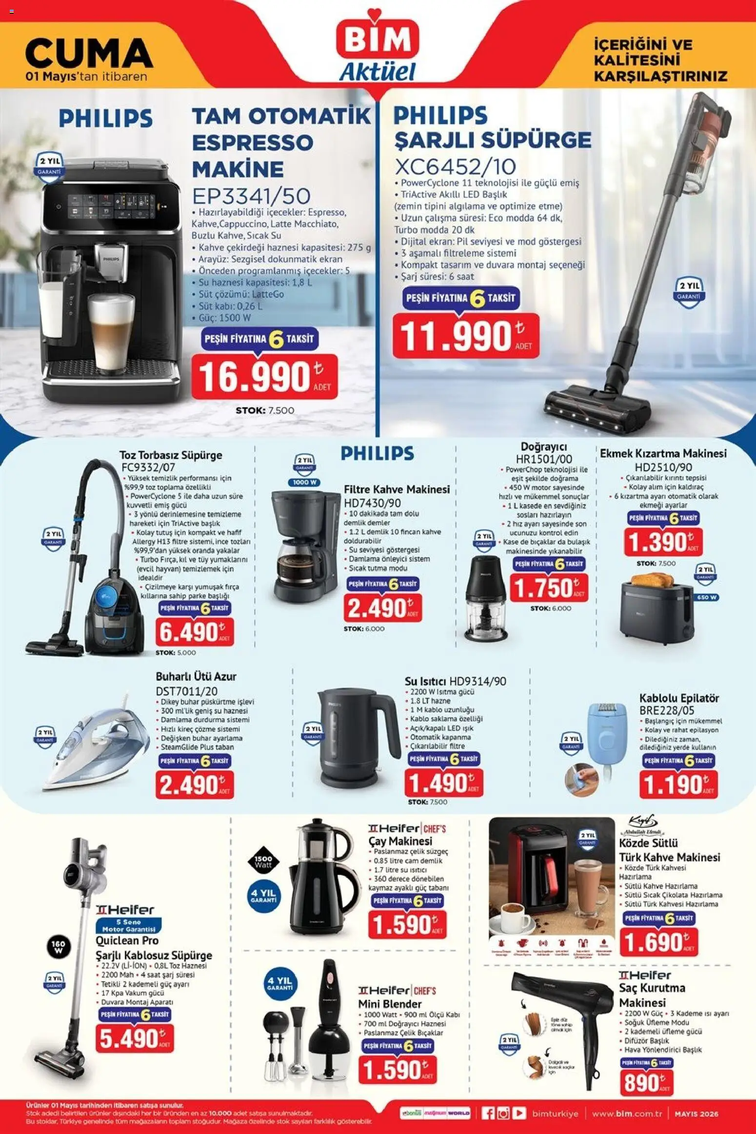 BİM - Katalog Cuma - 01.05.2026 tarihinden itibaren geçerlidir | Sayfa: 2 | Ürünler: Fırça, Ekmek, Kahve, Kahve makinesi