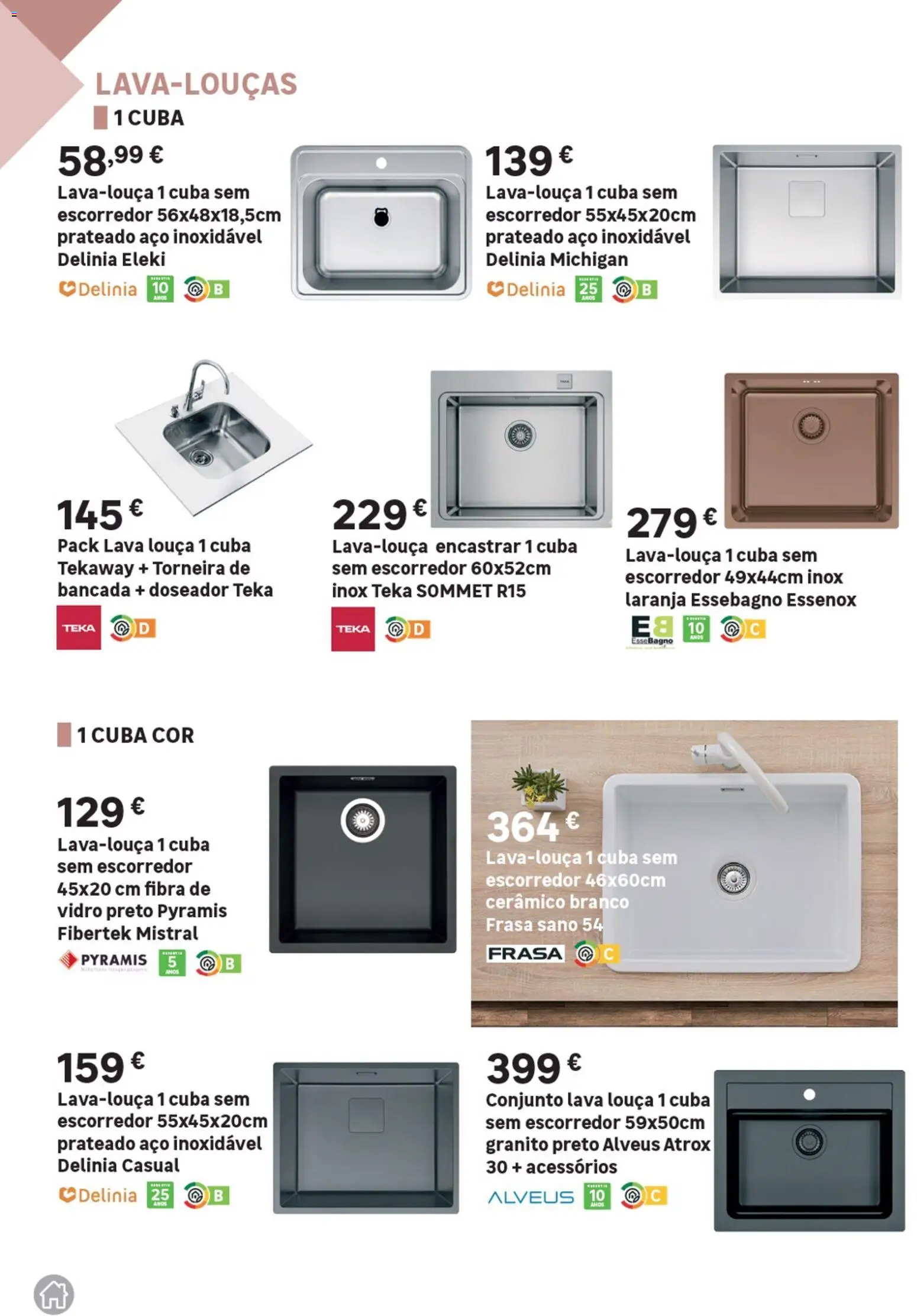 Leroy Merlin Catálogo Cozinhas │ válido de 28.05.2026 | Página: 28 | Produtos: Escorredor, Bancada, Torneira