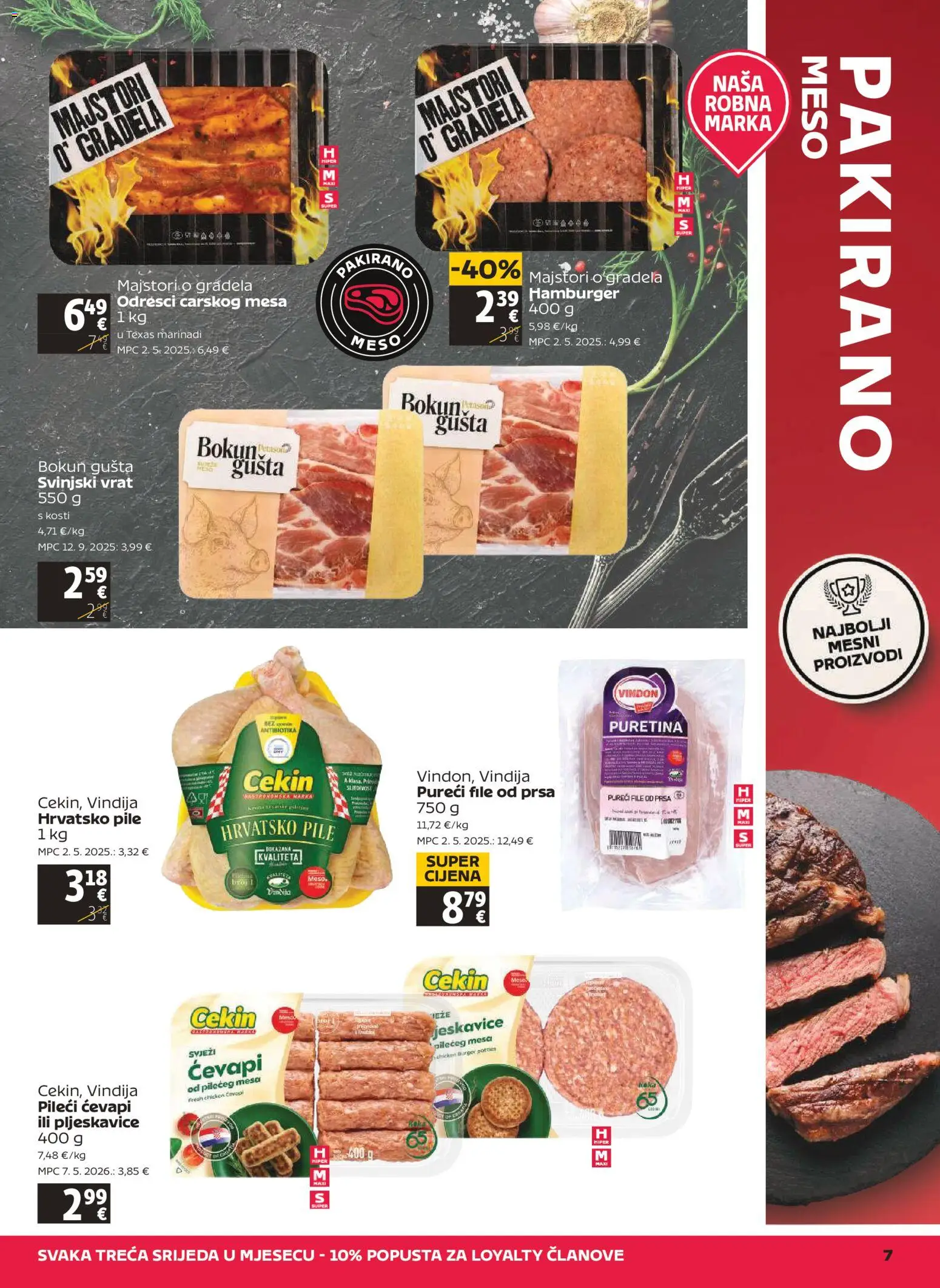 Tommy katalog | vrijedi od 09.07.2026 | Stranica: 7 | Proizvodi: Svinjski vrat, Meso, Pljeskavice, Hamburger