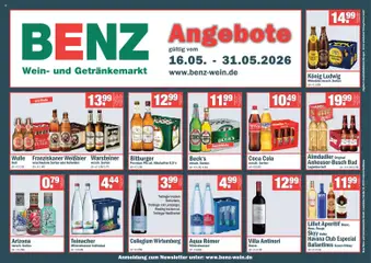 Benz Getränke Prospekt 	 ab 16.05.2026 gültig