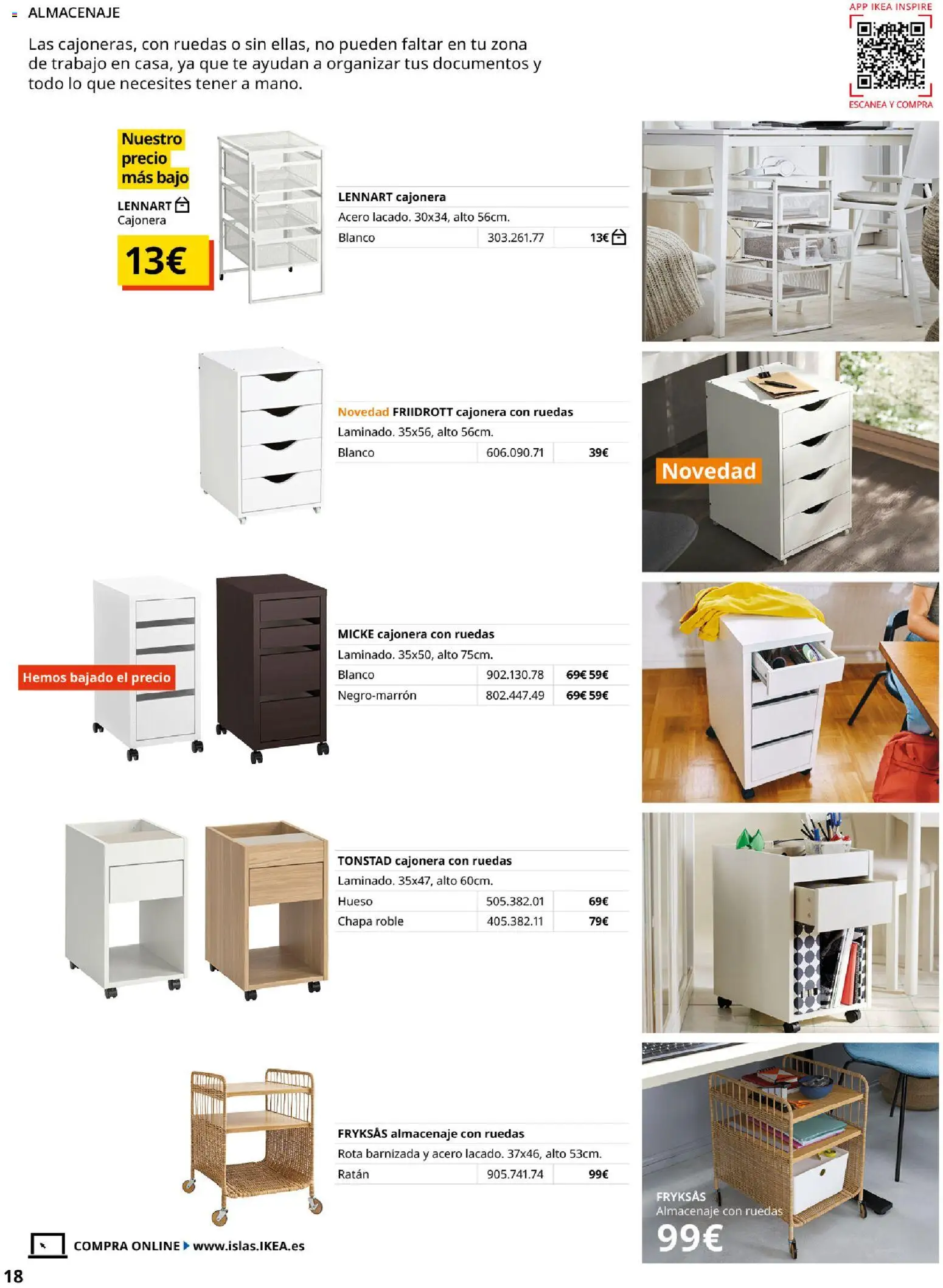 Catálogo IKEA Oficina en casa │ válido desde el 01.02.2026 | Página: 18 | Productos: Té, Almacenaje, Cajonera