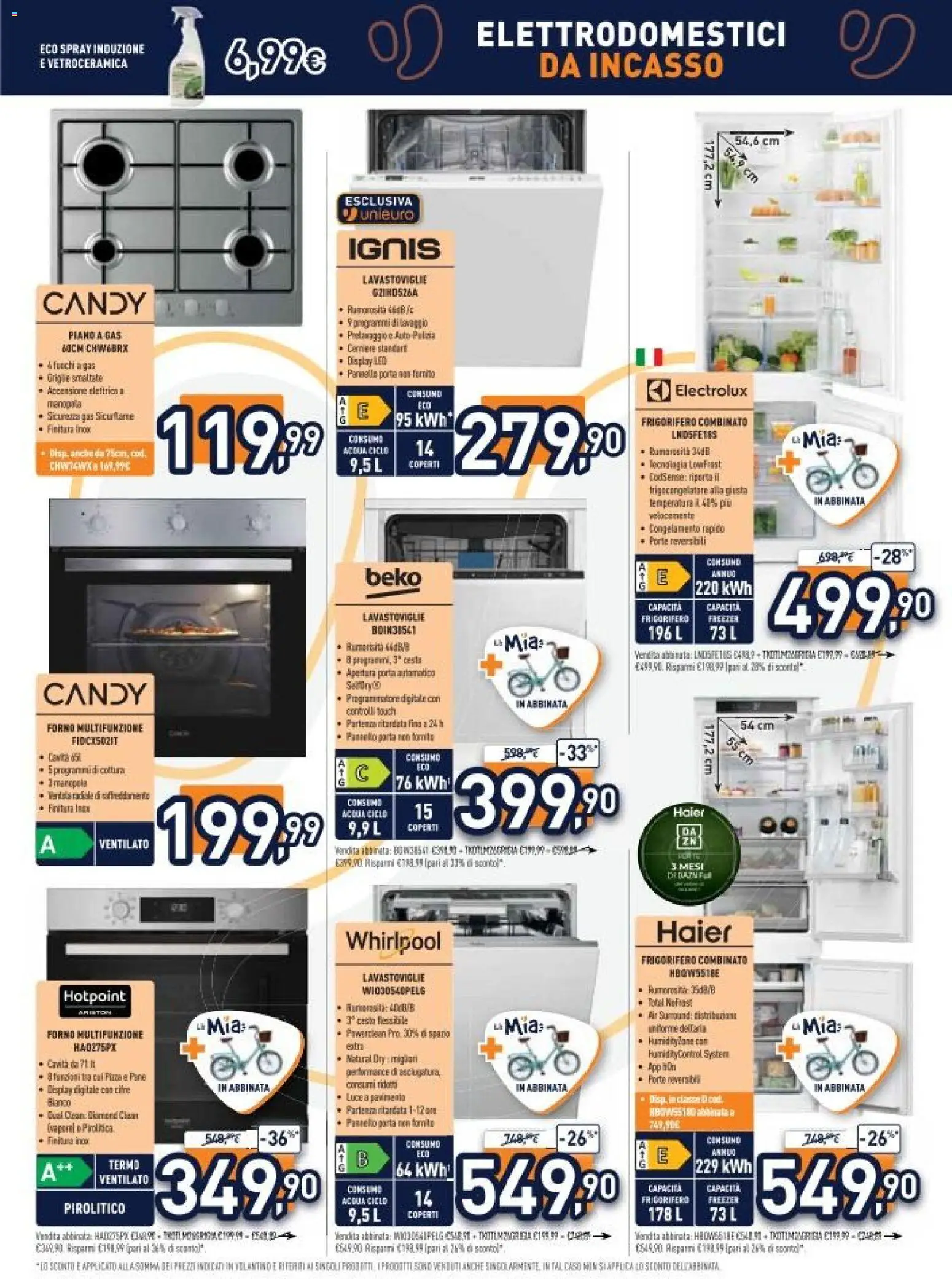 Volantino Unieuro del 29.05.2026 | Pagina: 26 | Prodotti: Pane, Acqua, Lavastoviglie, Frigorifero
