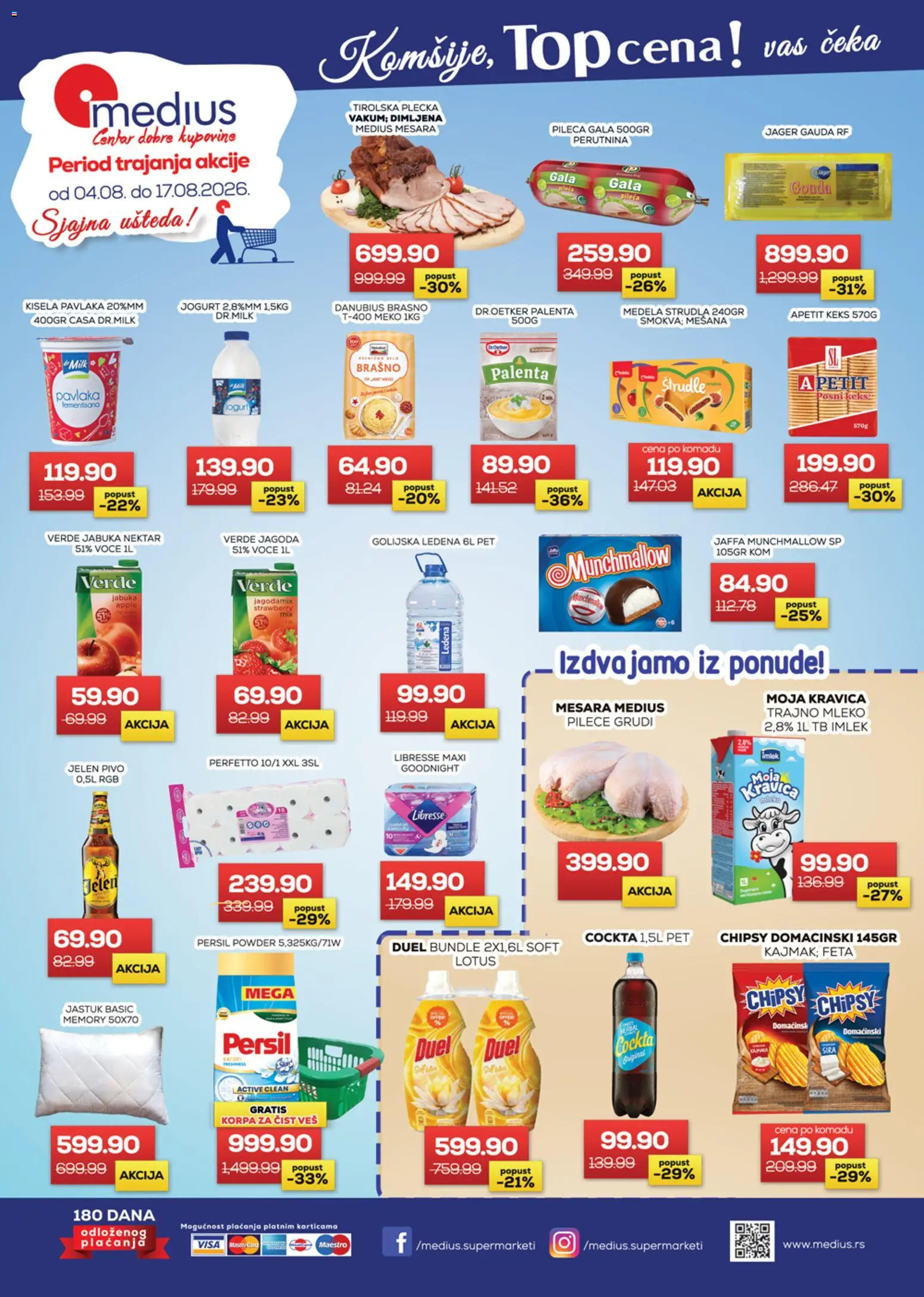 Medius katalog - važi od 04.08.2026 | Strana: 1 | Proizvode: Korpa, Jogurt, Pivo, Persil