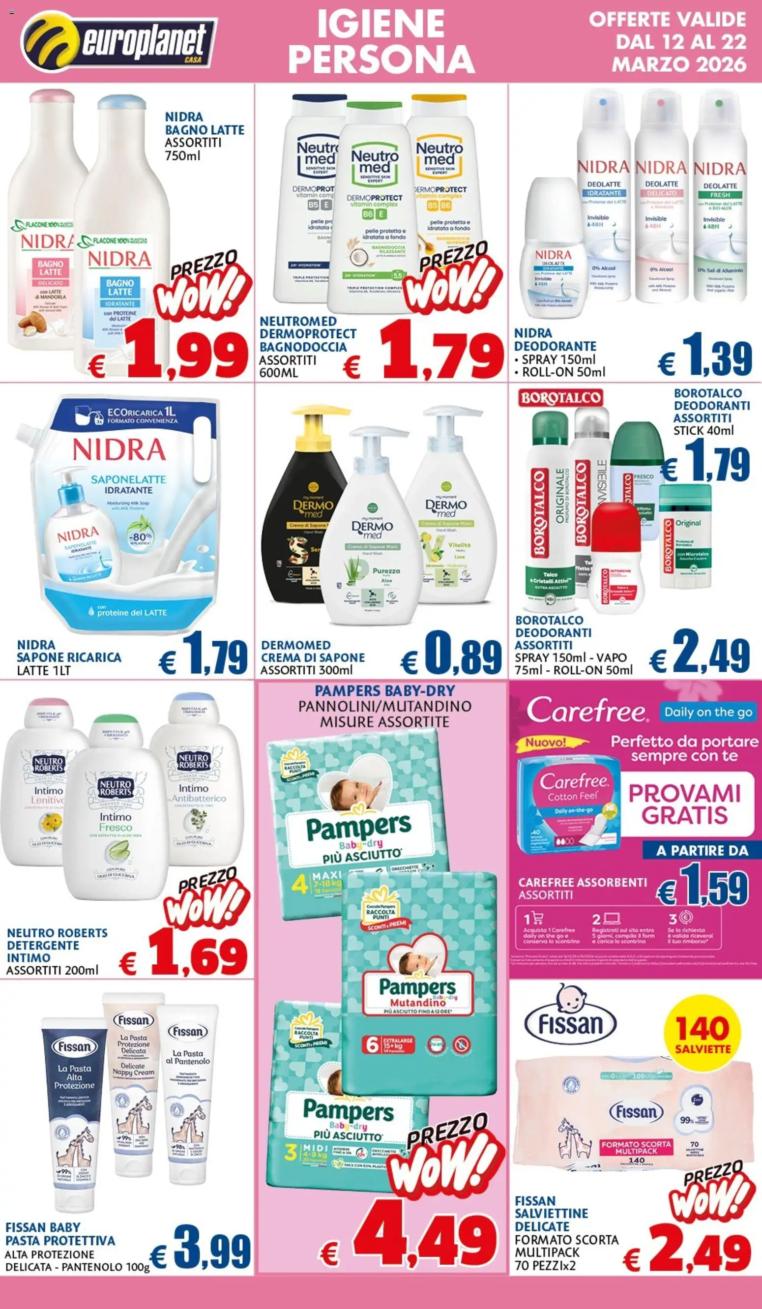 Volantino Europlanet Casa del 12.03.2026 | Pagina: 3 | Prodotti: Deodorante, Pasta, Alluminio, Aloe vera