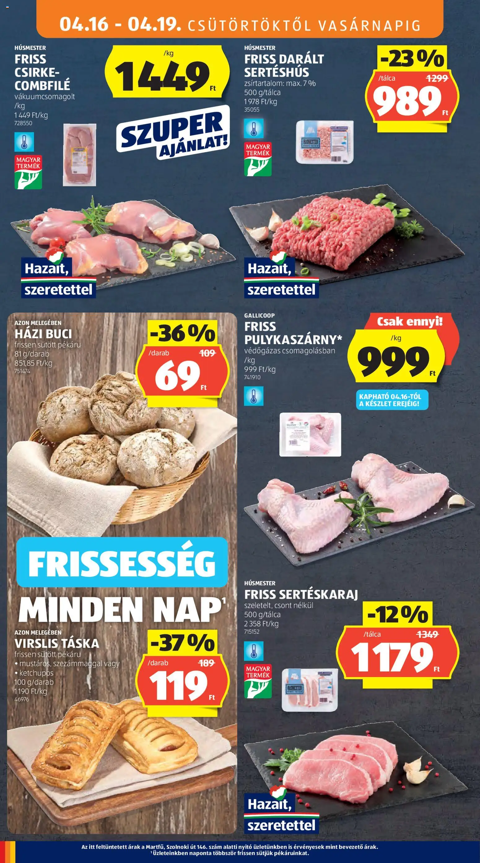 Aldi akciós ujság - amely érvényes a következő dátumtól: 16.04.2026 | Oldal: 10 | Termékek: Táska, Sertéskaraj, Darált sertéshús, Sertéshús
