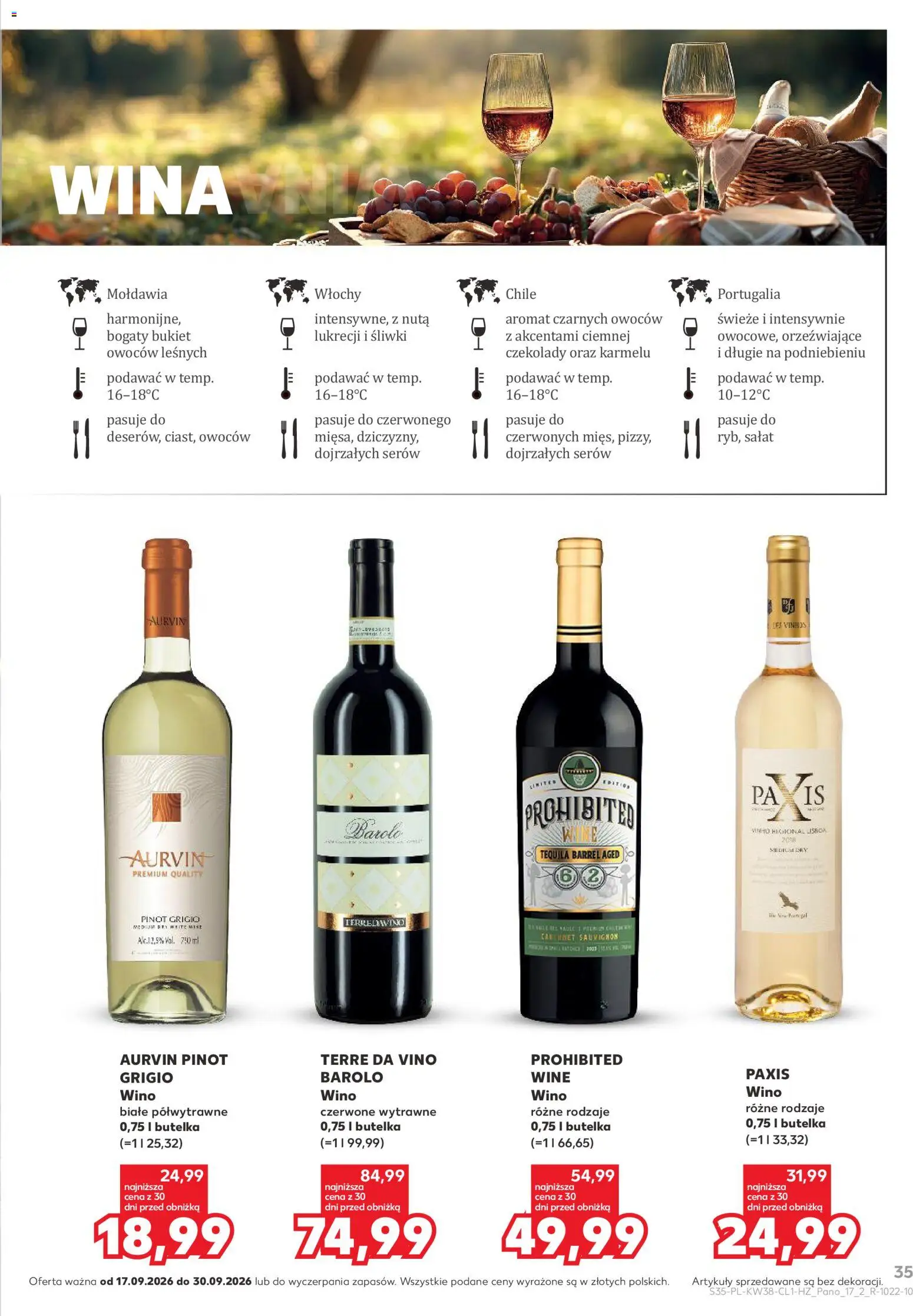 Kaufland Polsko leták - Barek od 17.09.2026 | Strana: 35 | Produkty: Víno, Salát, Tequila, Cabernet Sauvignon