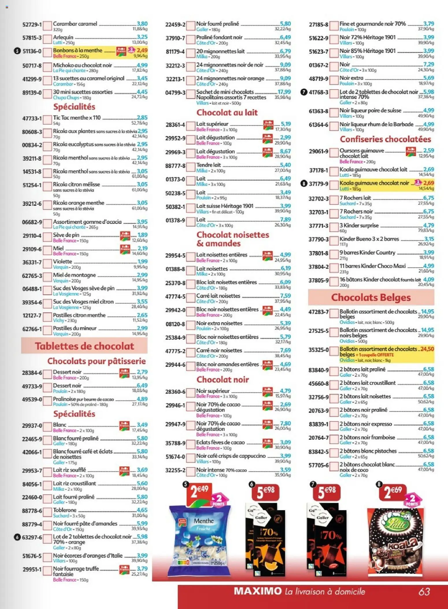 {H1} | Page: 63 | Produits: Plantes, Noisettes, Beurre, Chocolat