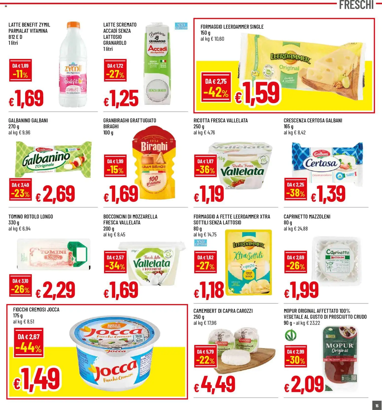 Volantino Famila del 14/09/2026 | Pagina: 15 | Prodotti: Formaggio, Ricotta, Tomino, Senza lattosio