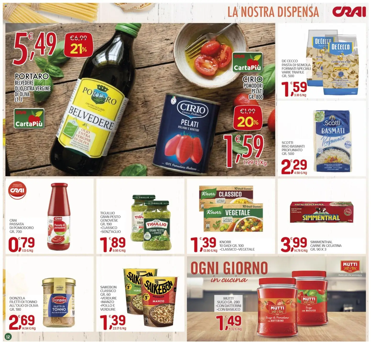 Volantino CRAI del 14.05.2026 | Pagina: 12 | Prodotti: Pomodoro, Olio extra vergine, Mutti, Olio di Oliva