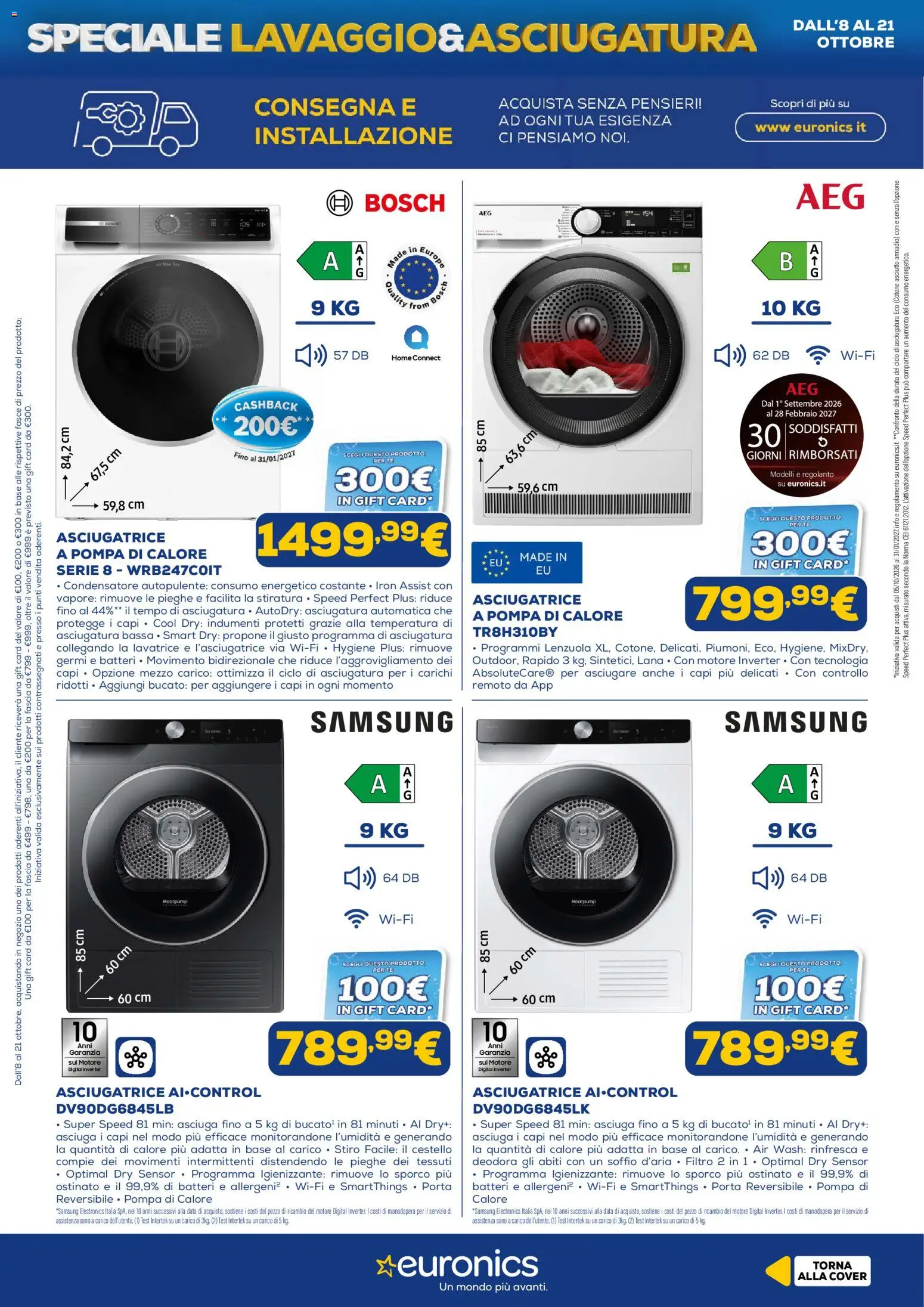 Volantino Euronics del 12/10/2026 | Pagina: 8 | Prodotti: Porta, Abiti, Data, Armadio