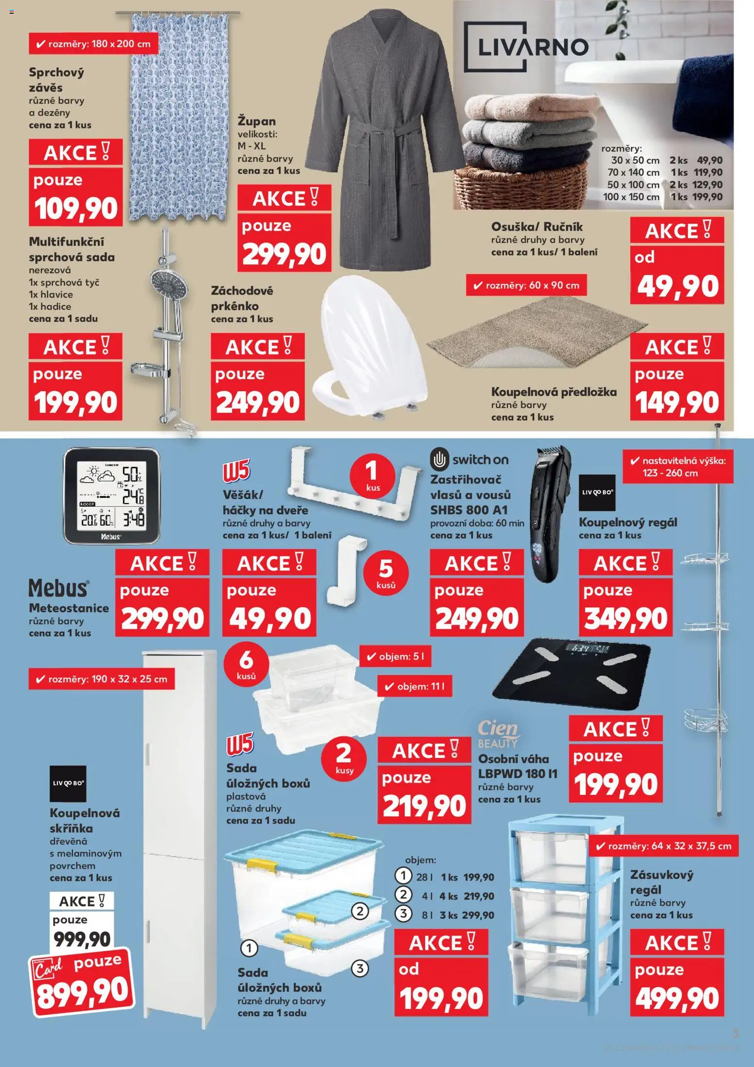 Kaufland leták - Ostrava od 10.06.2026 | Strana: 3 | Produkty: Zastřihovač vlasů, Hadice, Váha, Koupelnový regál