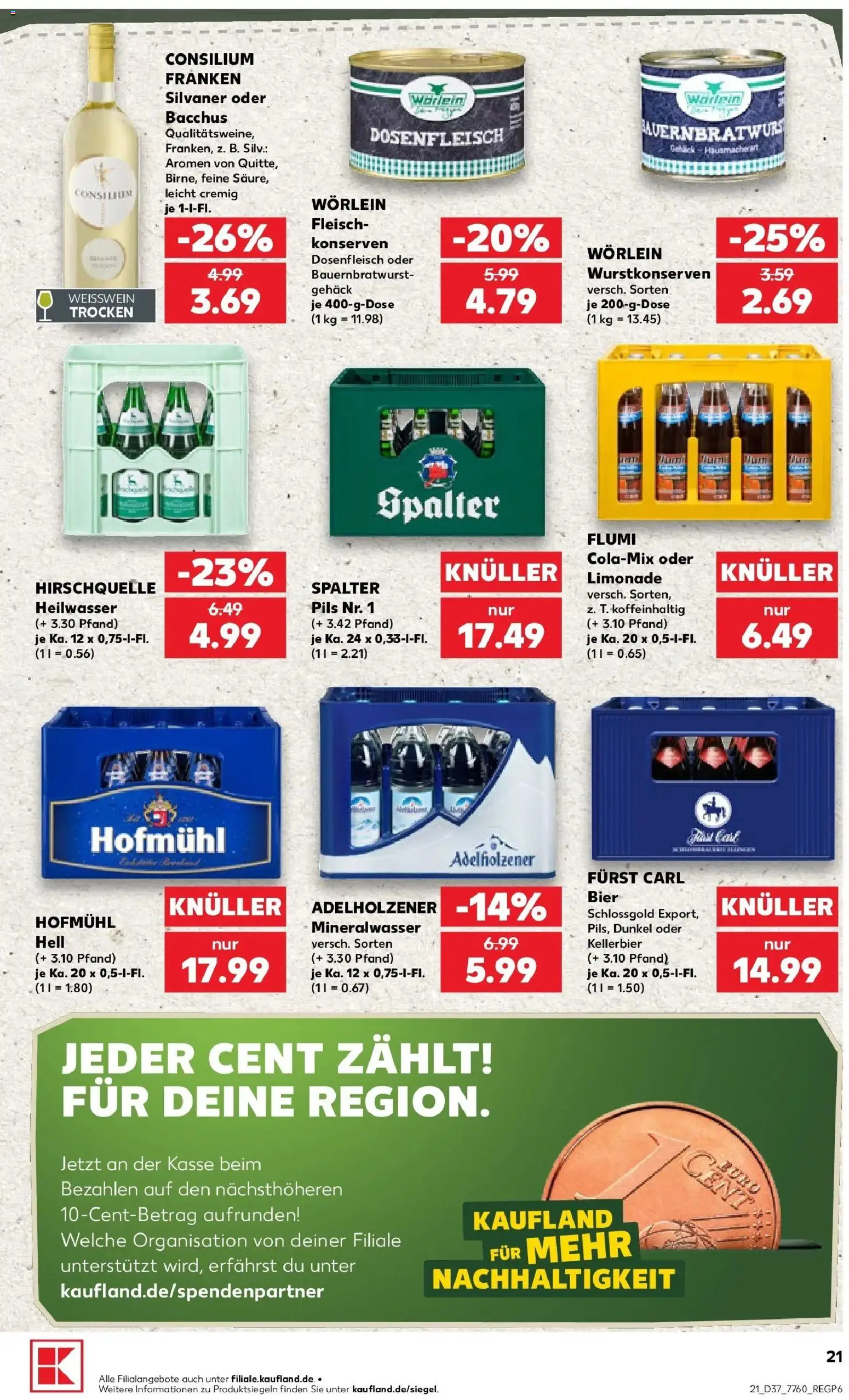 Prospekt Kaufland ab 10.09.2026 » Angebote Online zum Blättern | Seite: 21 | Produkte: Pils, Adelholzener, Limonade, Mineralwasser