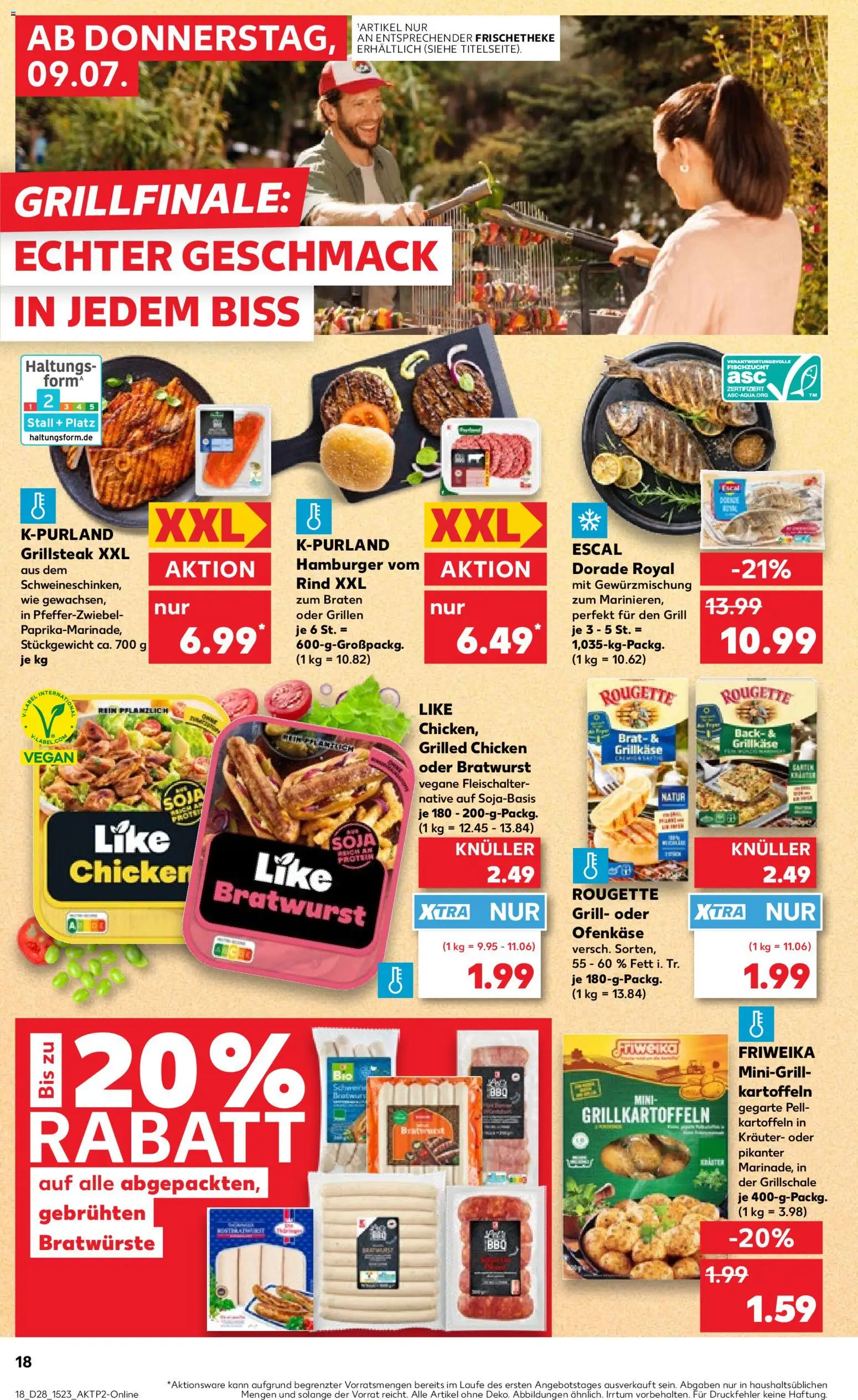 Kaufland Prospekt Leipzig – gültig ab 09.07.2026 | Seite: 18 | Produkte: Dorade, Grill, Bratwurst, Kartoffeln