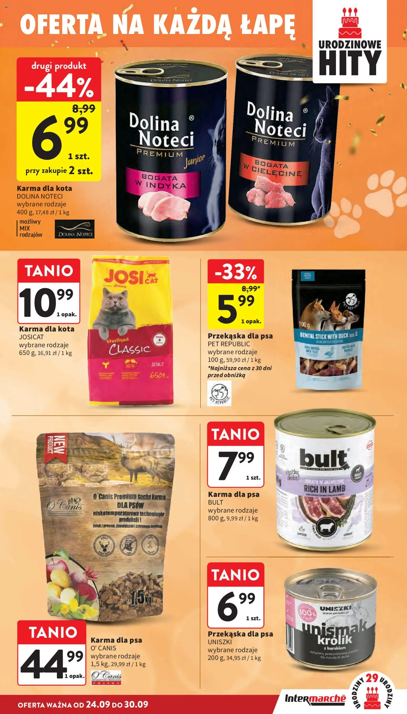 Intermarche gazetka od 24.09.2026 | Strona: 39 | Produkty: Królik, Karma dla kota, Karma dla psa, Karma
