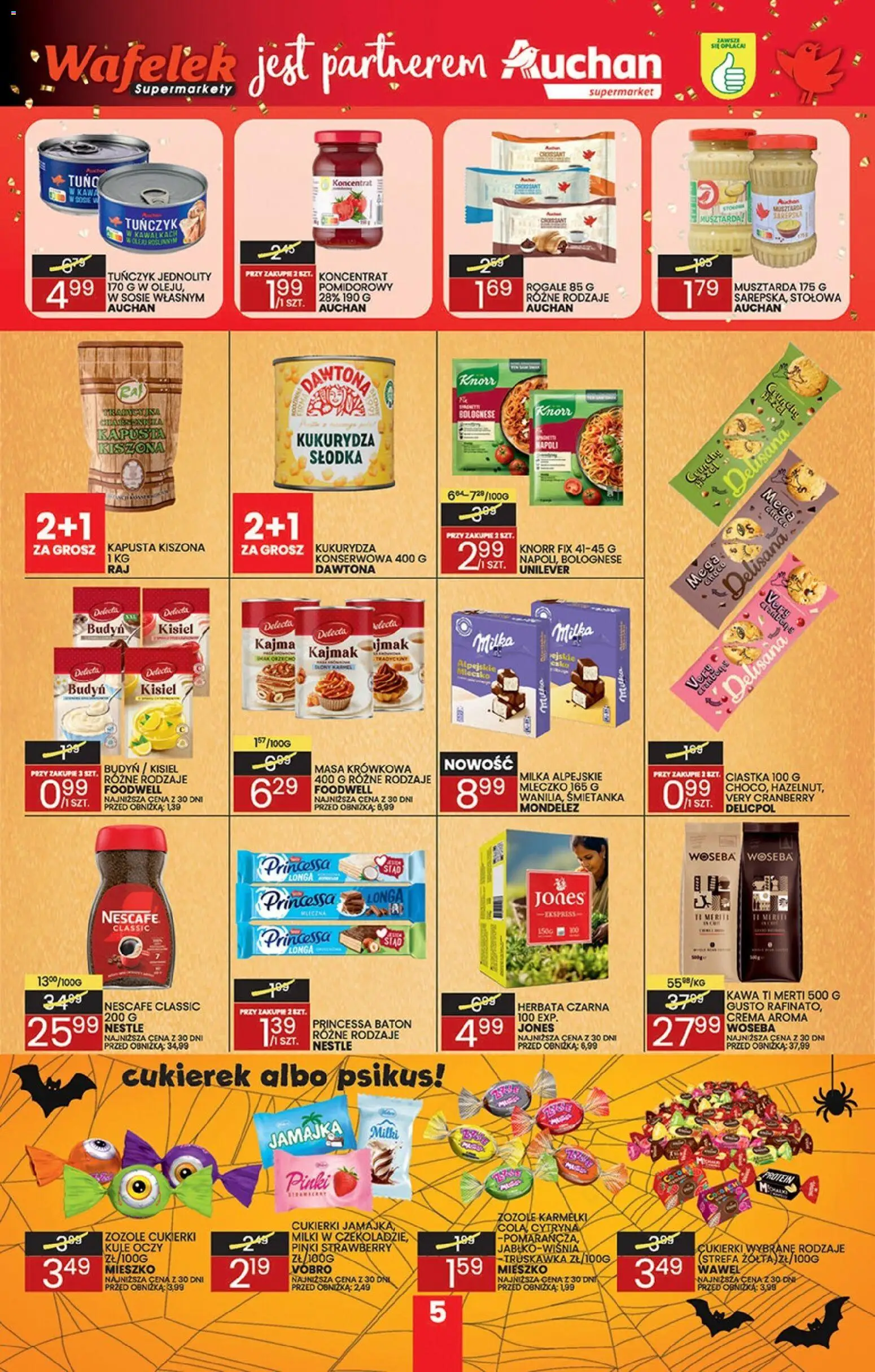 Wafelek gazetka od 19.10.2026 | Strona: 5 | Produkty: Budyń, Kapusta kiszona, Kukurydza słodka, Ciastka
