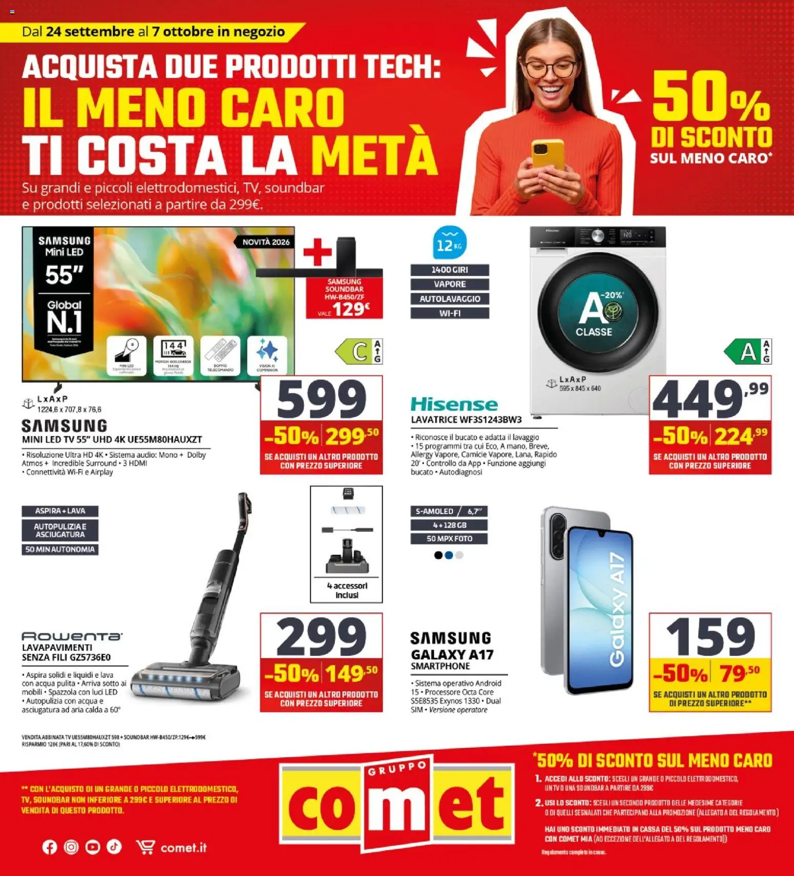 Volantino Comet del 24/09/2026 | Pagina: 1 | Prodotti: Spazzola, Telecomando, TV, Samsung
