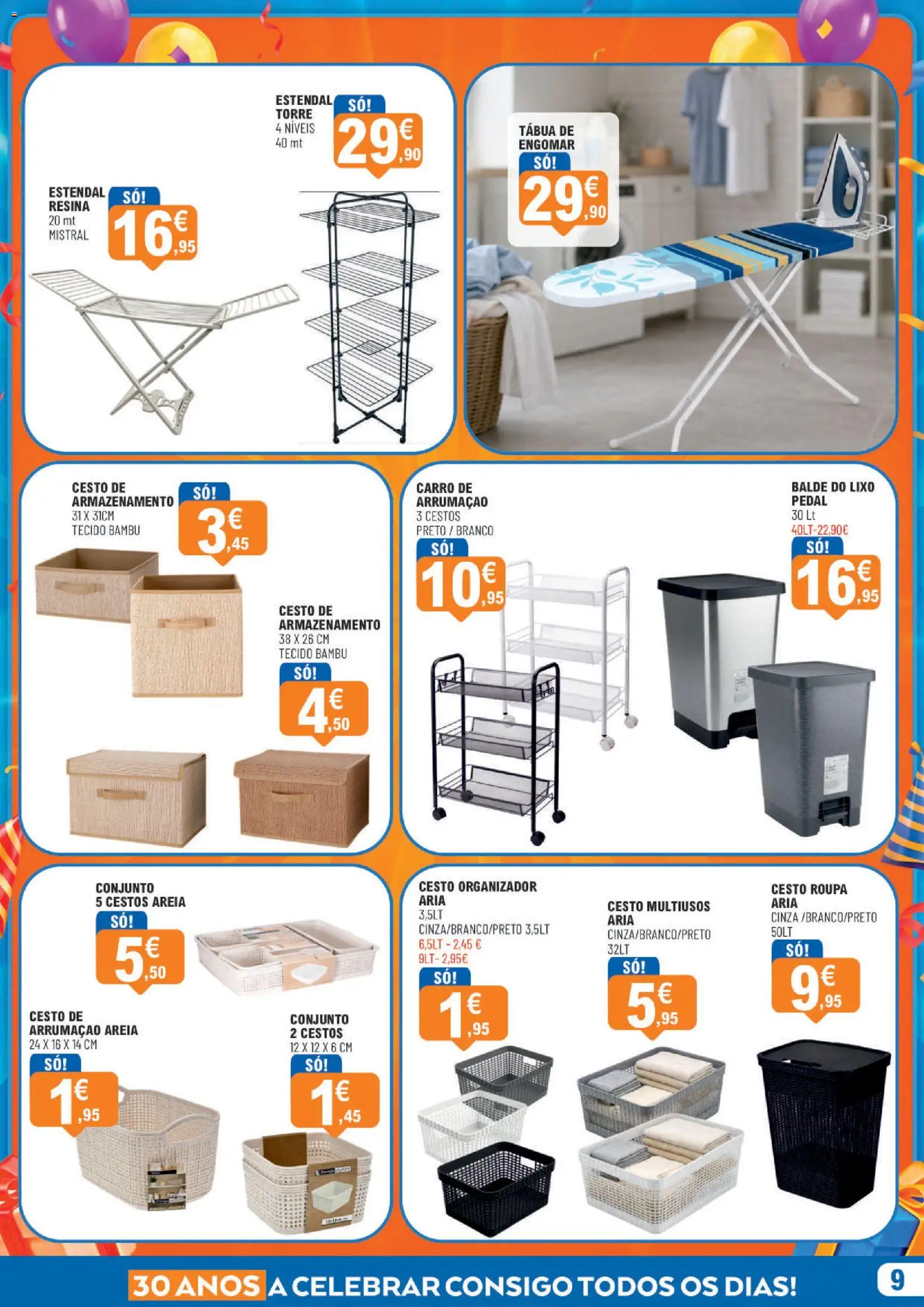 E.Leclerc folheto Aniversário Bazar Lamego │ válido de 15/10/2026 | Página: 9 | Produtos: Tábua, Balde, Areia, Tábua de engomar