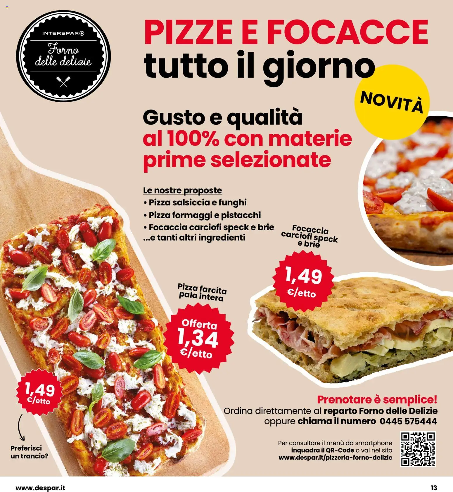 Volantino Eurospar del 08/10/2026 | Pagina: 13 | Prodotti: Salsiccia, Smartphone, Pistacchi, Forno